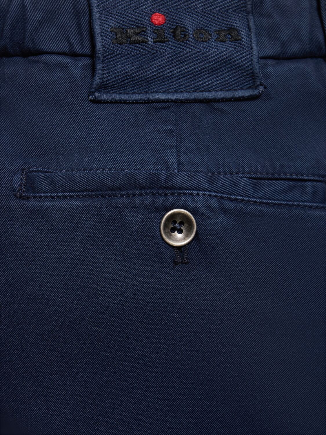 Shop Kiton Cotton Blend Chino Pants In Navy