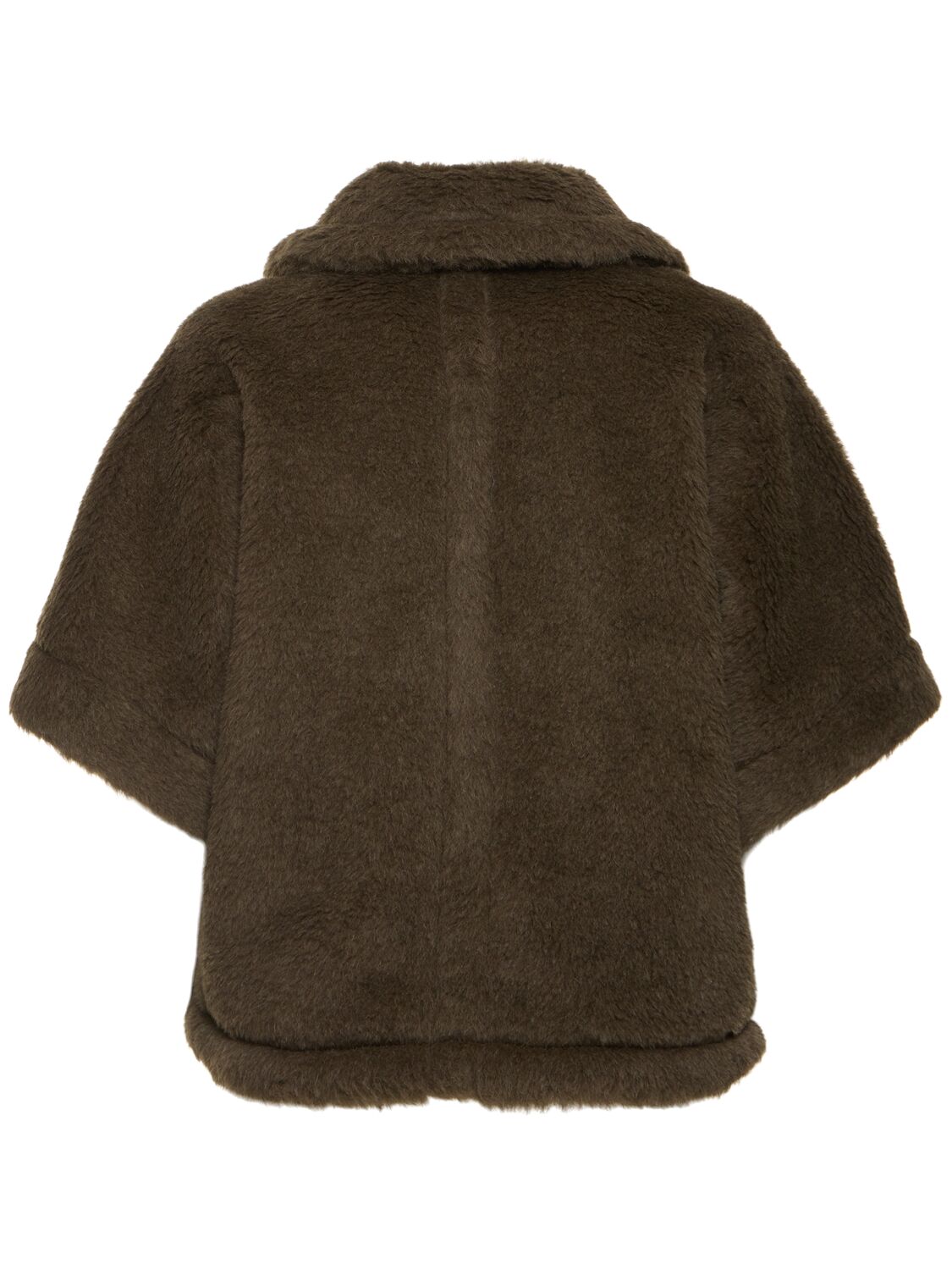 Shop Max Mara Lvr Exclusive New Terzo1 Teddy Cape In Khaki