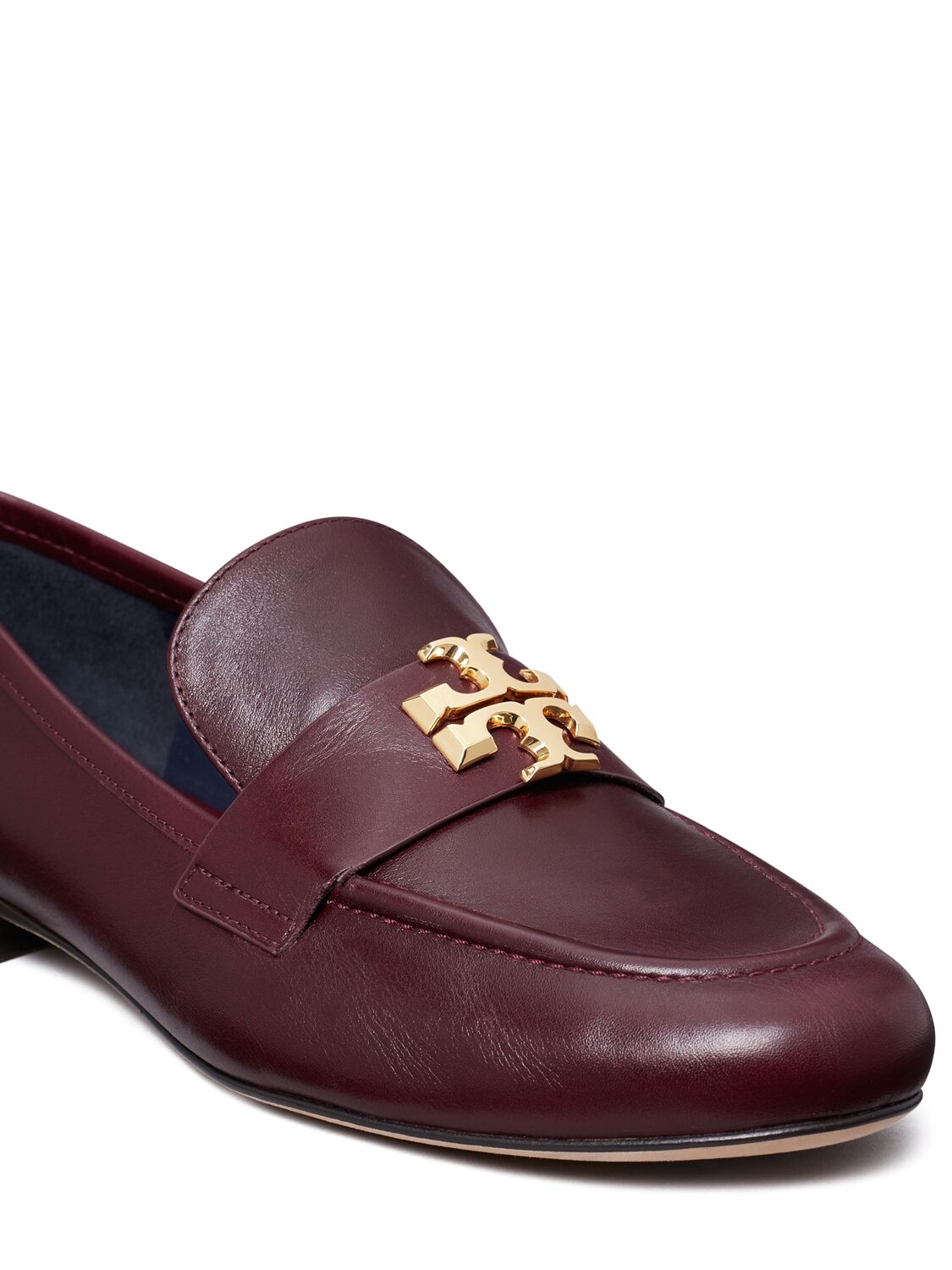 Shop Tory Burch 10mm Eleanor Leather Loafers In Burgundy