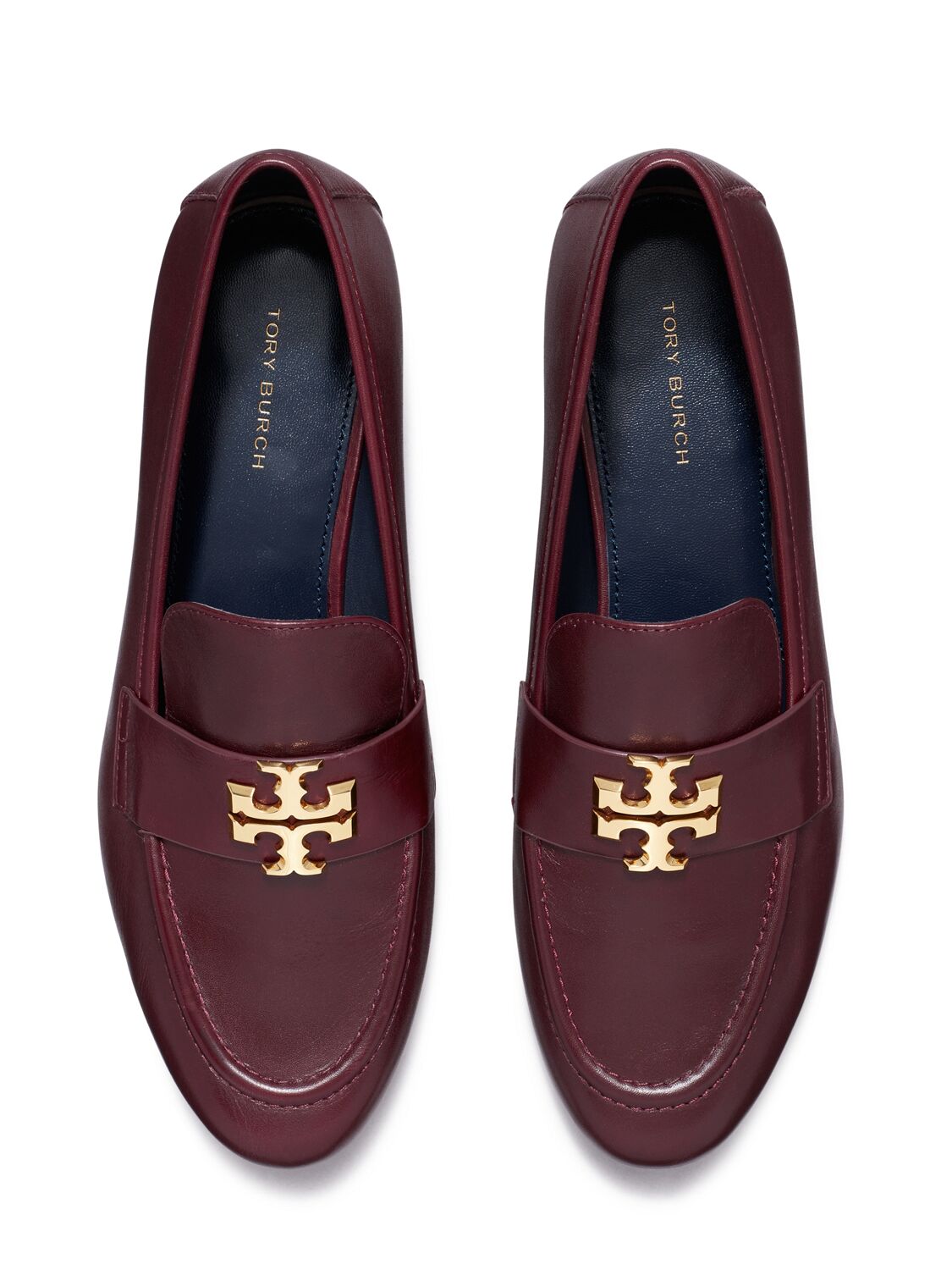 Shop Tory Burch 10mm Eleanor Leather Loafers In Burgundy