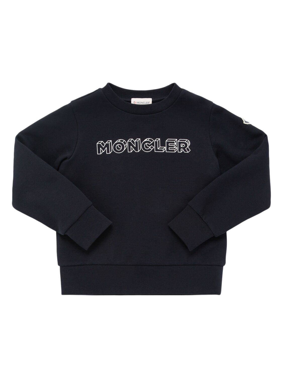 Moncler Brushed Cotton Fleece Sweatshirt In Midnight Blue