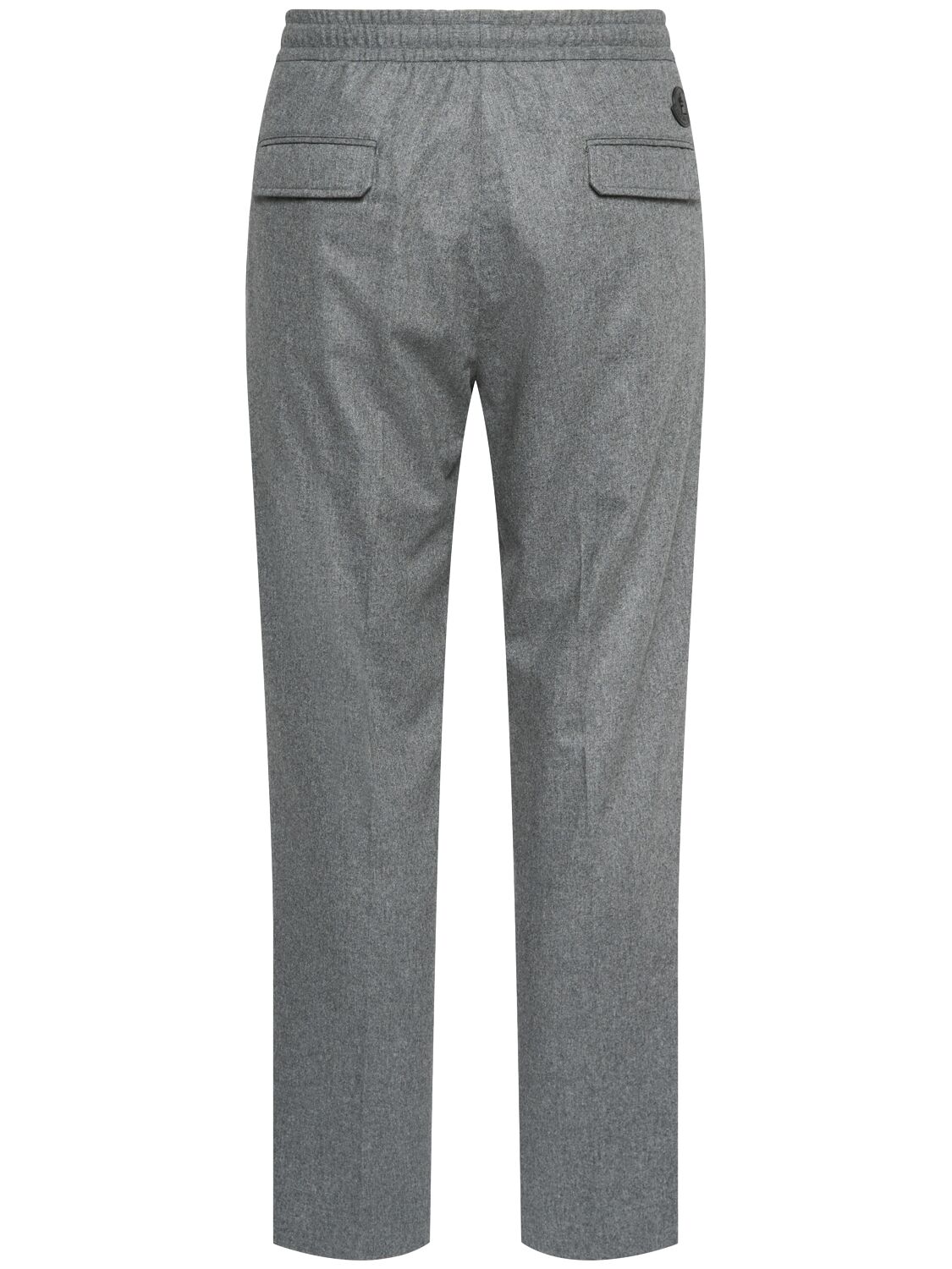 Shop Moncler Cashmere Blend Pants In Dark Grey