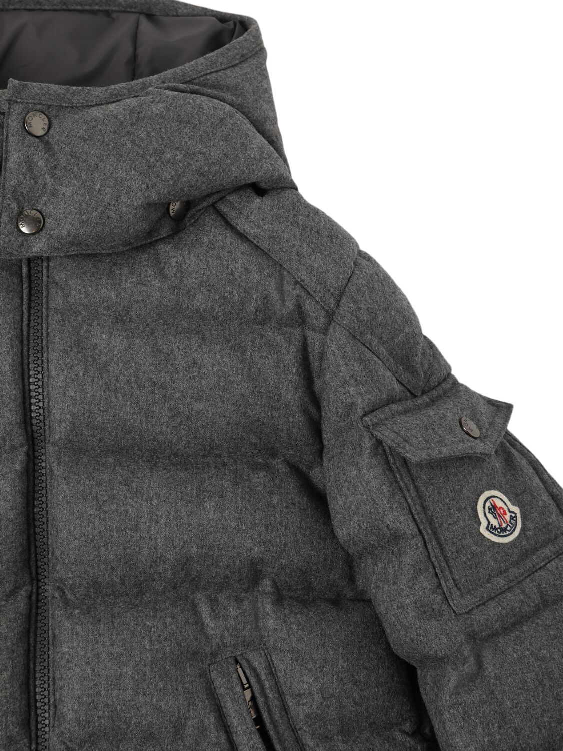 Shop Moncler Montgenevre Virgin Wool Down Jacket In Dark Grey