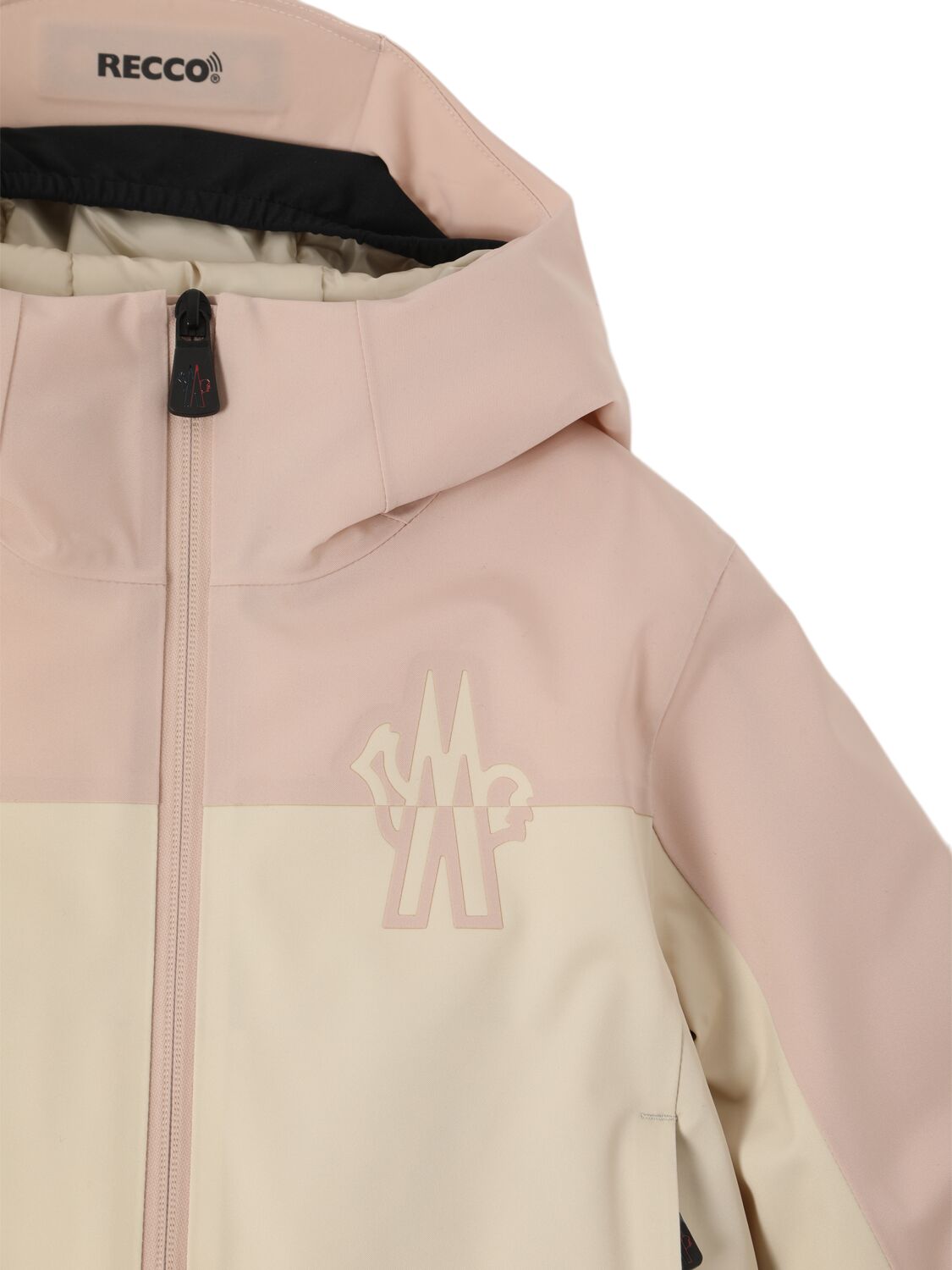 Shop Moncler Kals High Performance Ski Jacket In Beige/pink