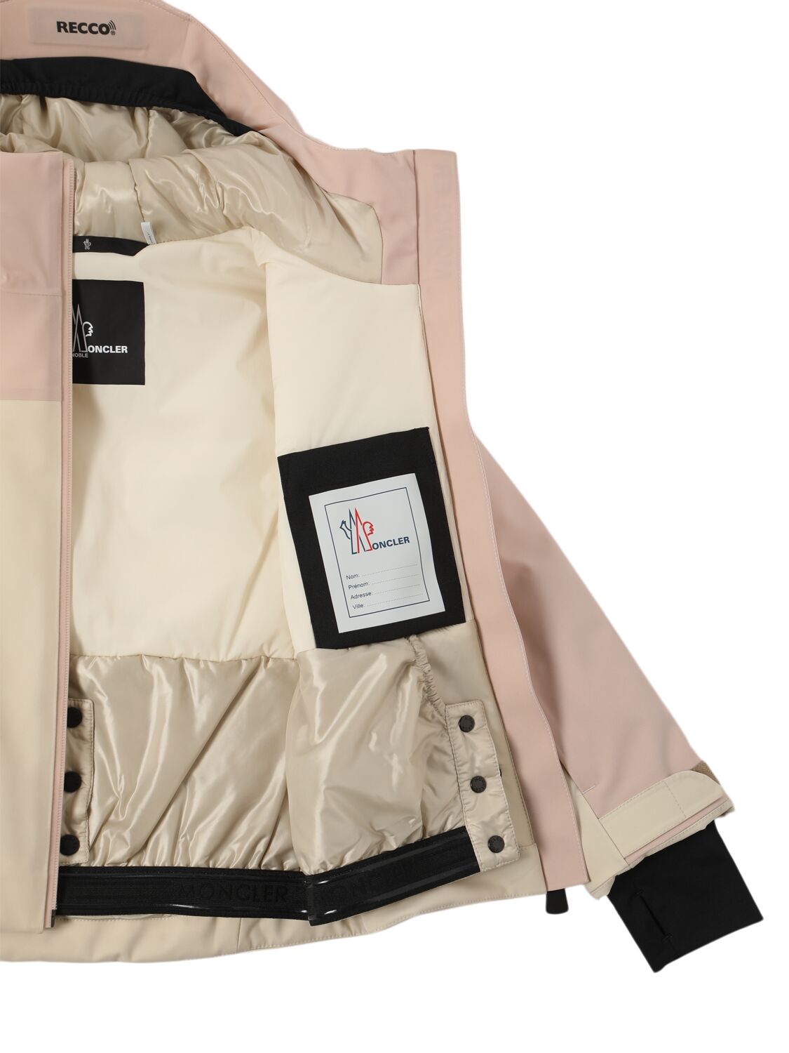 Shop Moncler Kals High Performance Ski Jacket In Beige/pink