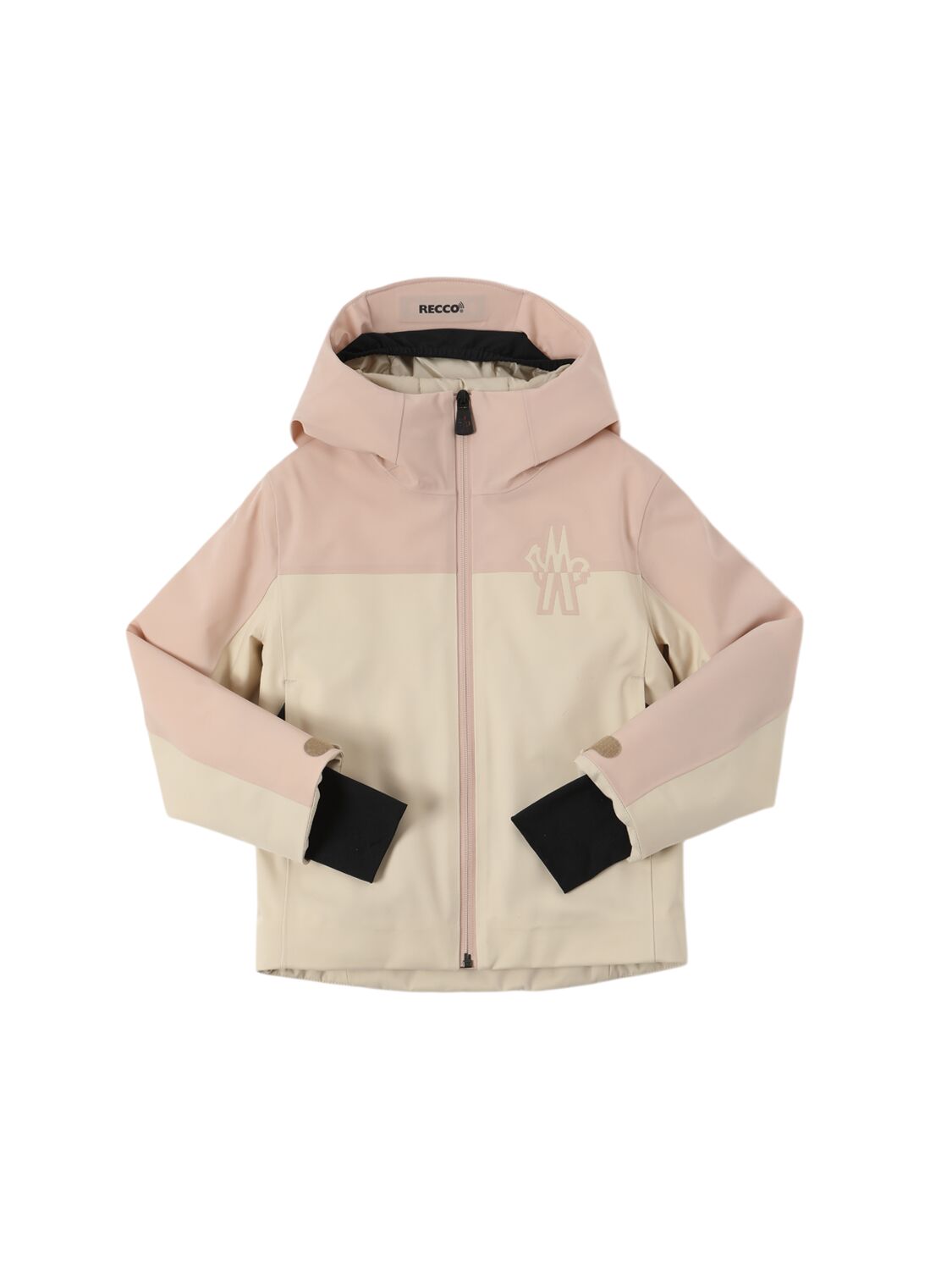 Moncler Kals High Performance Ski Jacket In Beige/pink