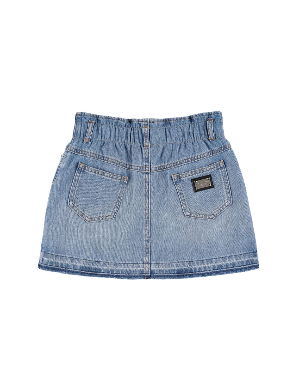 Shop Dolce & Gabbana Cotton Denim Skirt In Blue