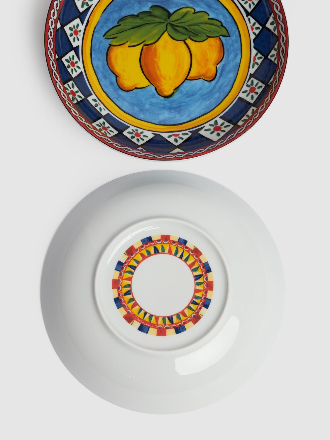 Dolce & Gabbana Set Of 2 Limoni Soup Plates In Limoni
