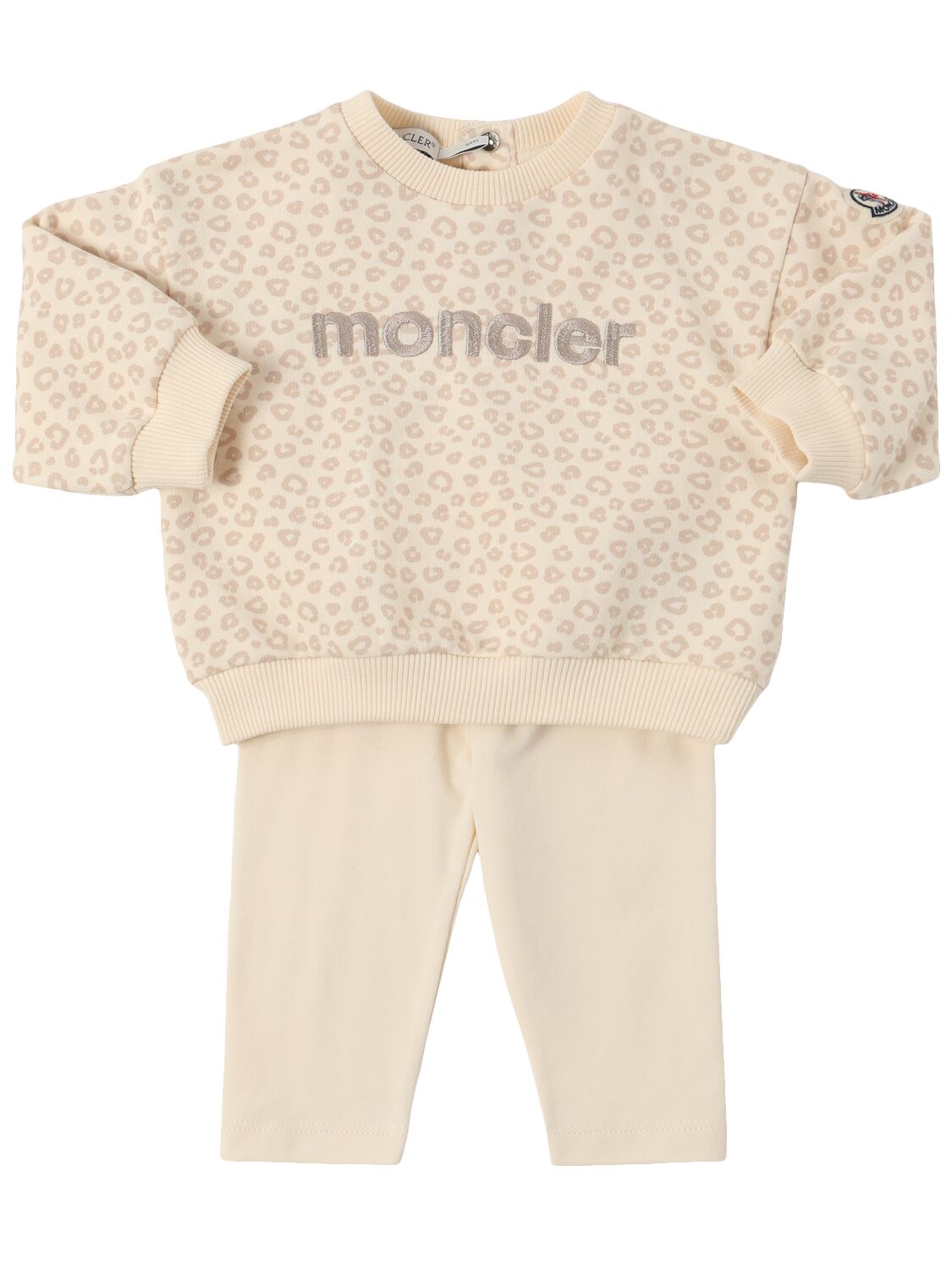 Moncler Logo Cotton Sweatshirt & Sweatpants In White