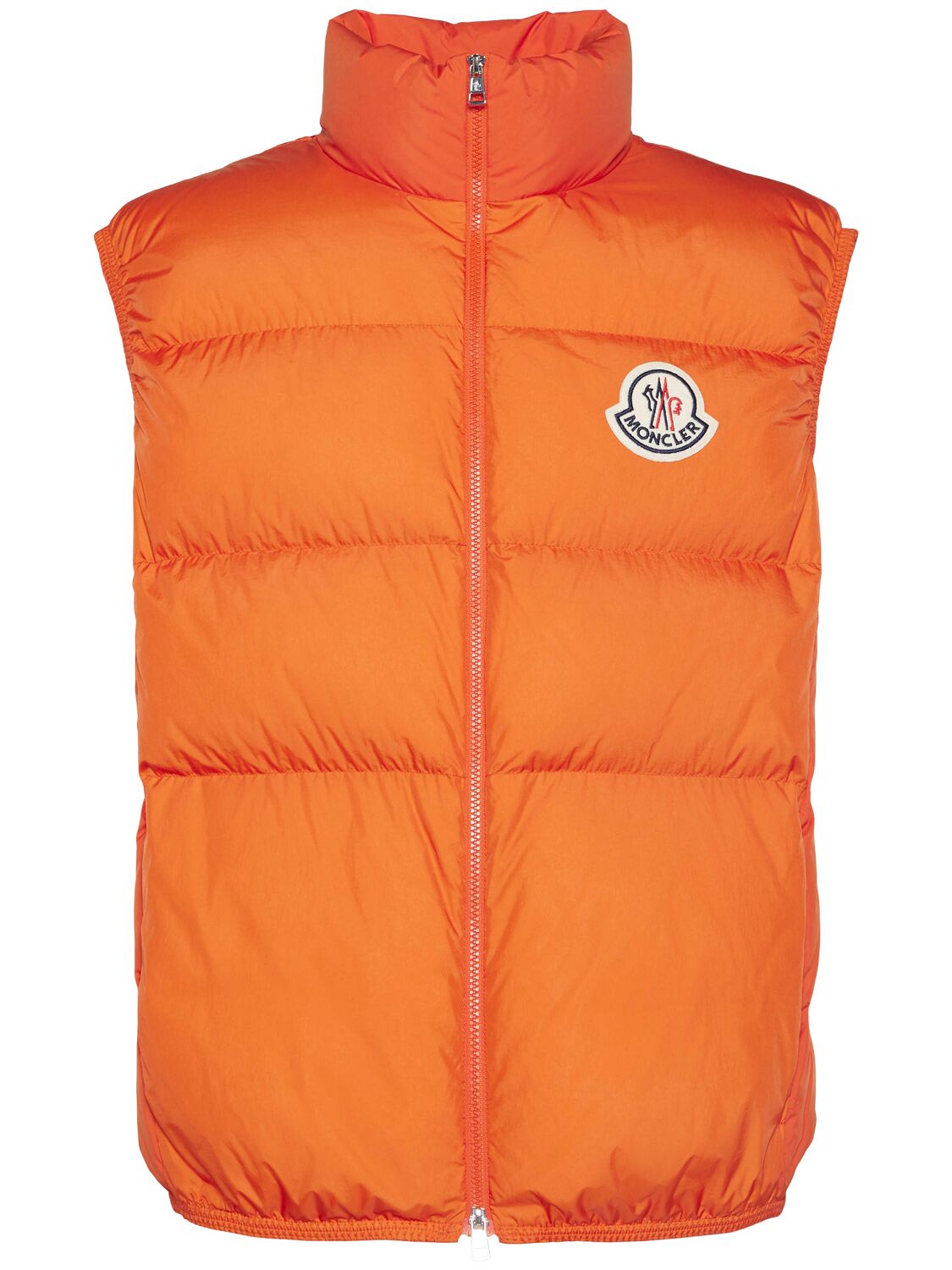 Shop Moncler Almaz Super Light Nylon Down Vest In Orange