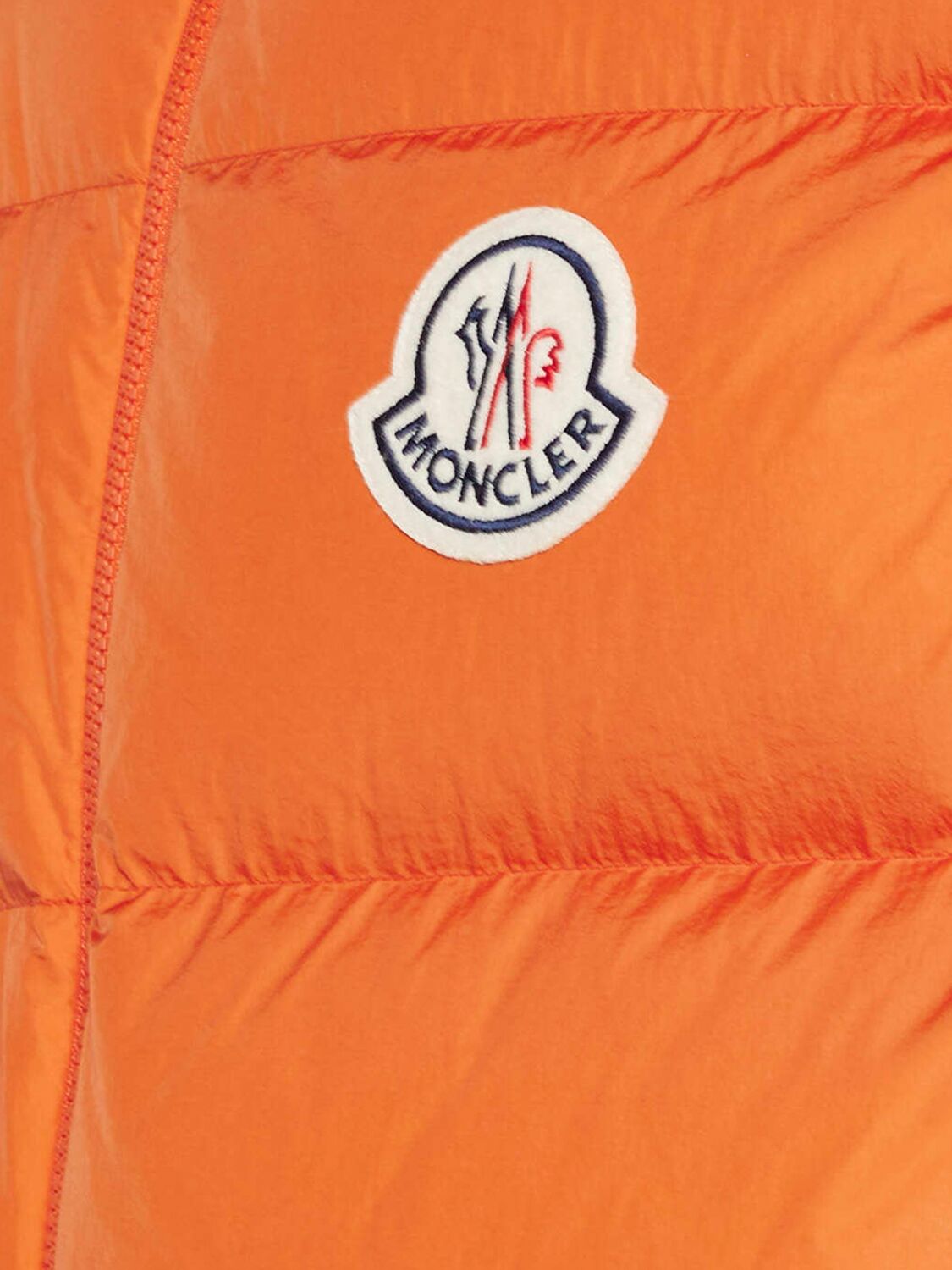 Shop Moncler Almaz Super Light Nylon Down Vest In Orange