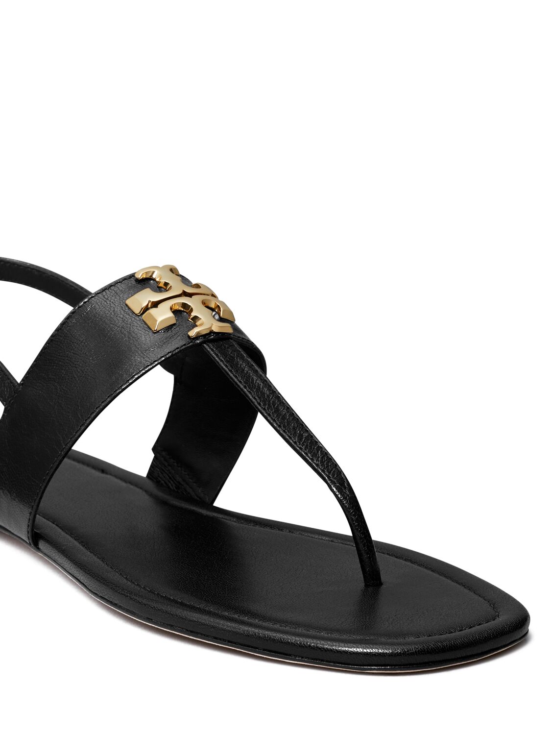 Shop Tory Burch 5mm Eleanor Leather Sandals In Black