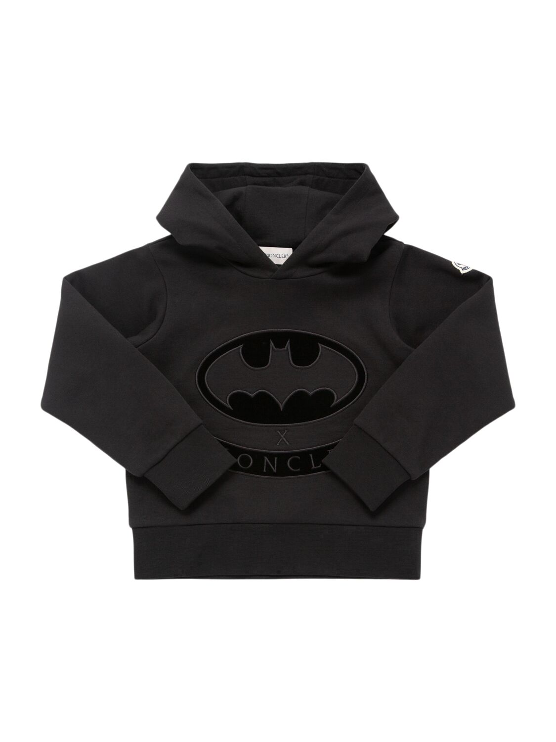 Moncler Batman Cotton Hoodie In Black