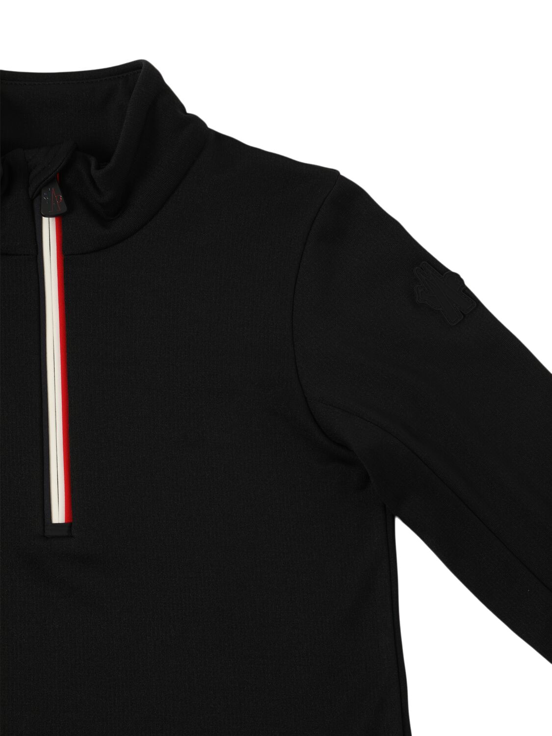 Shop Moncler Tricolour Tech Sweatshirt In Black