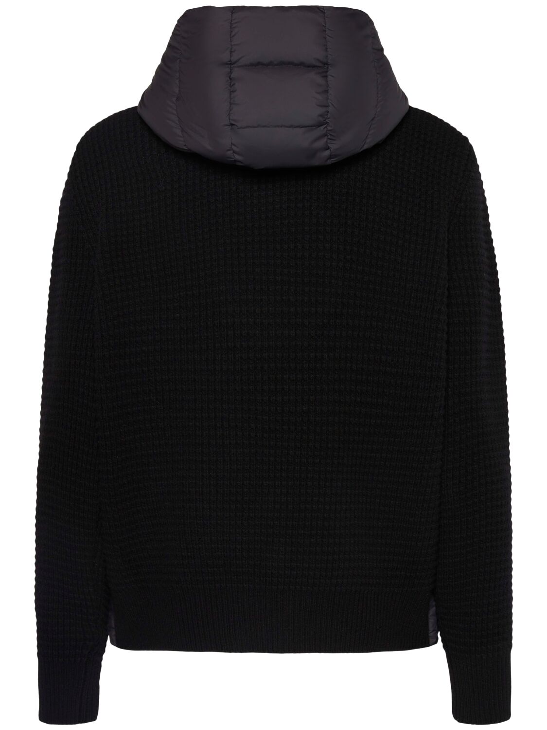 Shop Moncler Virgin Wool & Cashmere Down Cardigan In Black