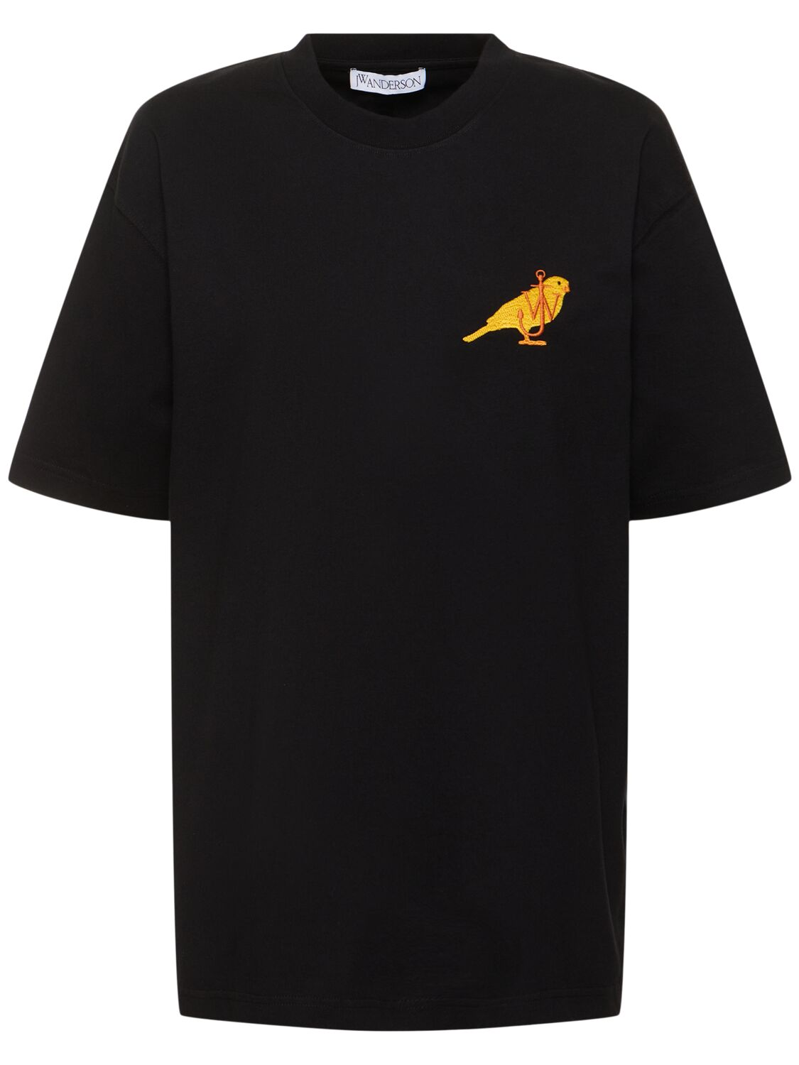 Jw Anderson Canary Cotton Jersey T-shirt In Black