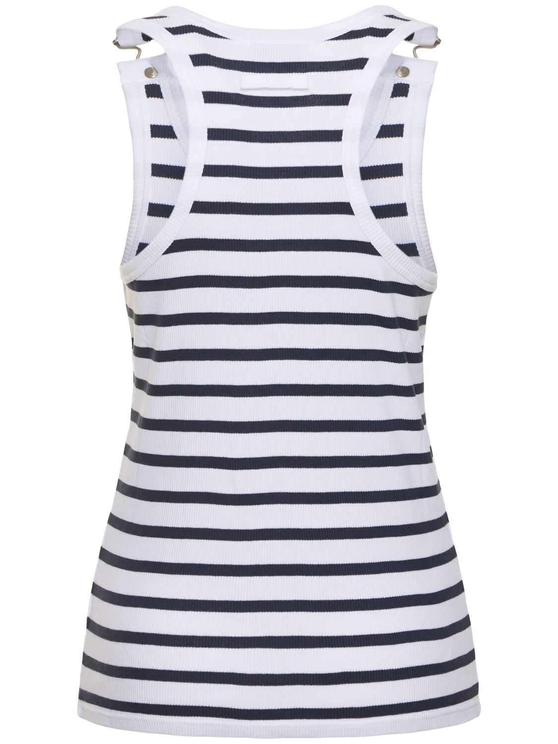 Shop Jean Paul Gaultier Ribbed Mariniere Tank Top In White/navy