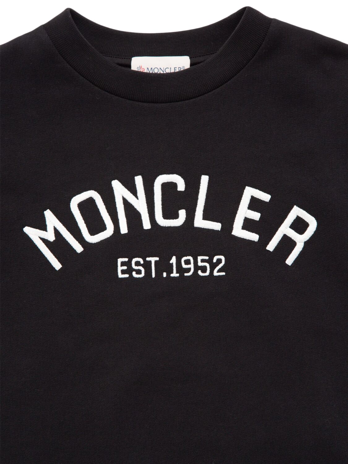 Shop Moncler Logo Cotton Sweatshirt & Sweatpants In Black