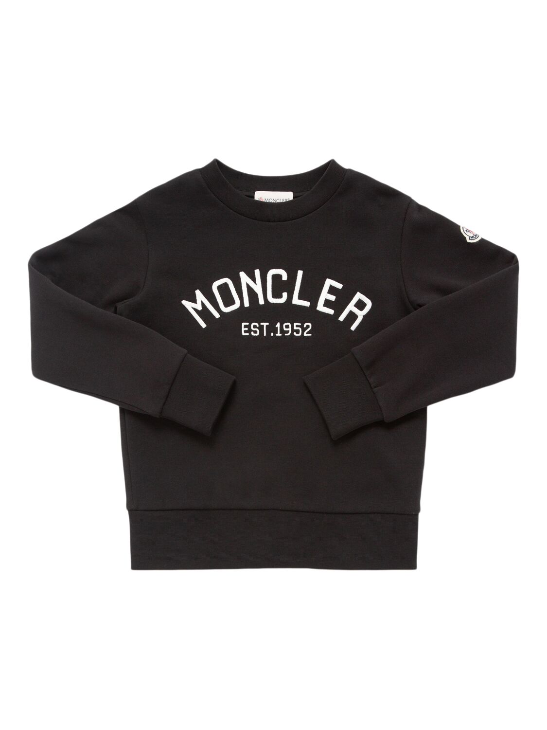 Shop Moncler Logo Cotton Sweatshirt & Sweatpants In Black