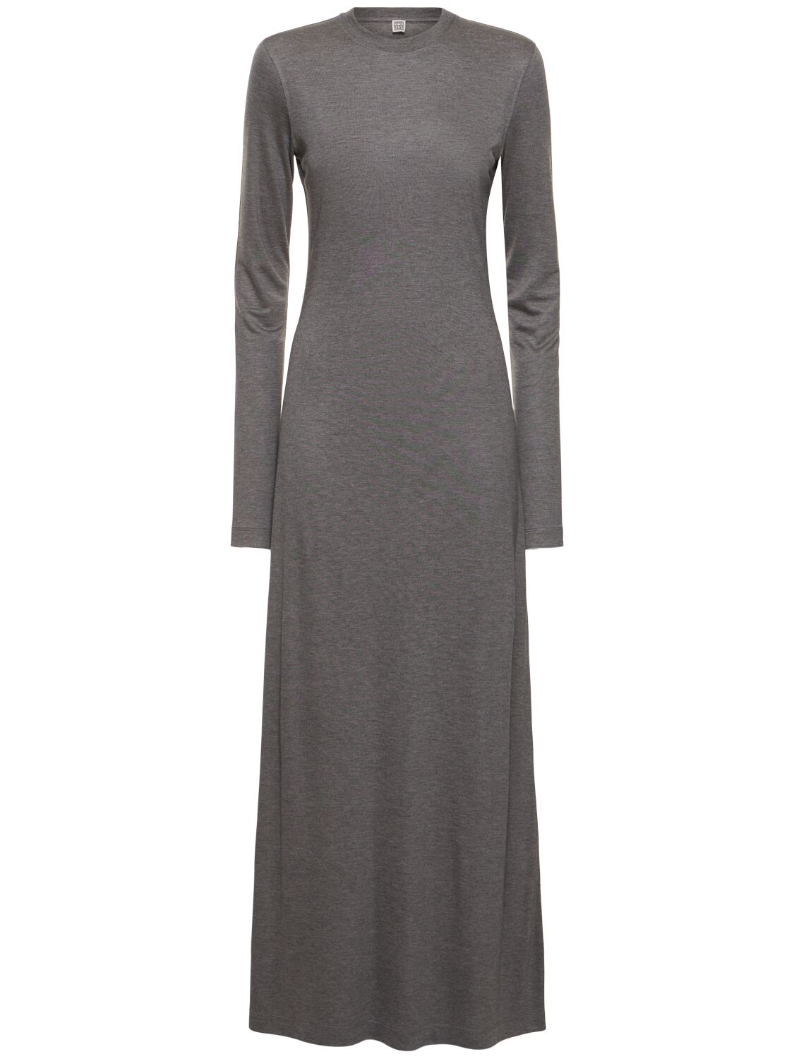 Totême Oversized Tech Jersey Long Dress In Gray
