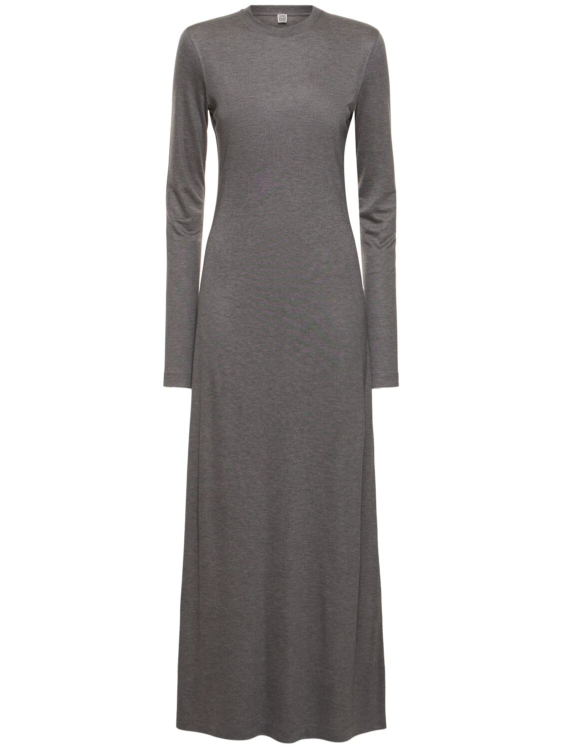 Totême Oversized Tech Jersey Long Dress In Grey