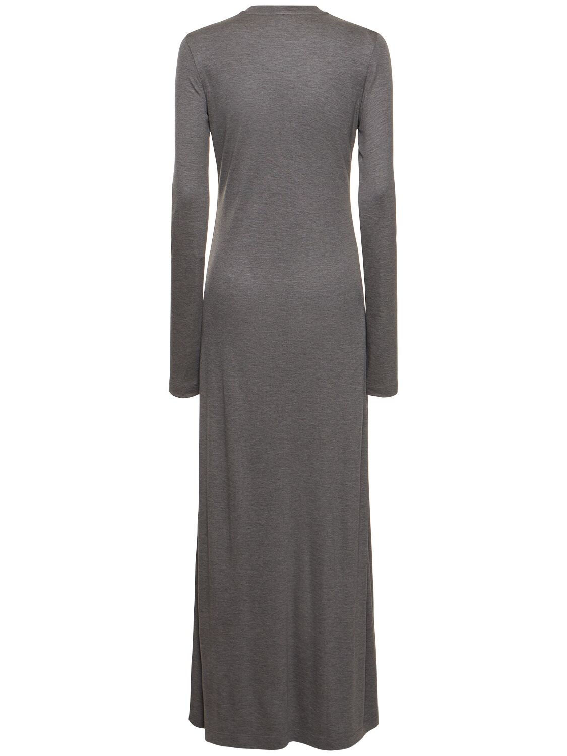 Shop Totême Oversized Tech Jersey Long Dress In Grey