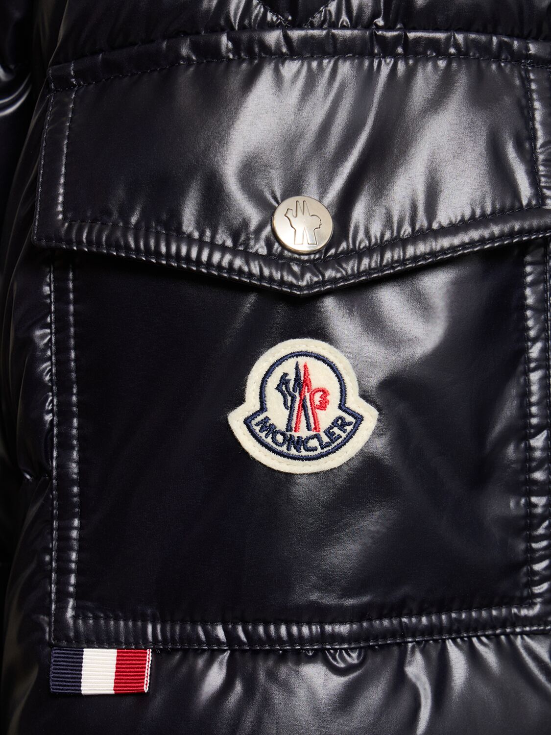 Shop Moncler Gourette Tech Down Jacket In 海军蓝