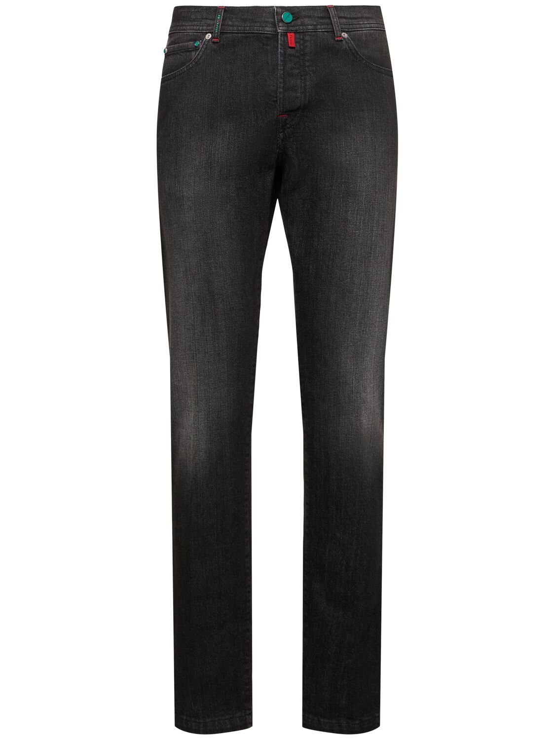 Kiton Cotton Denim Jeans In Black