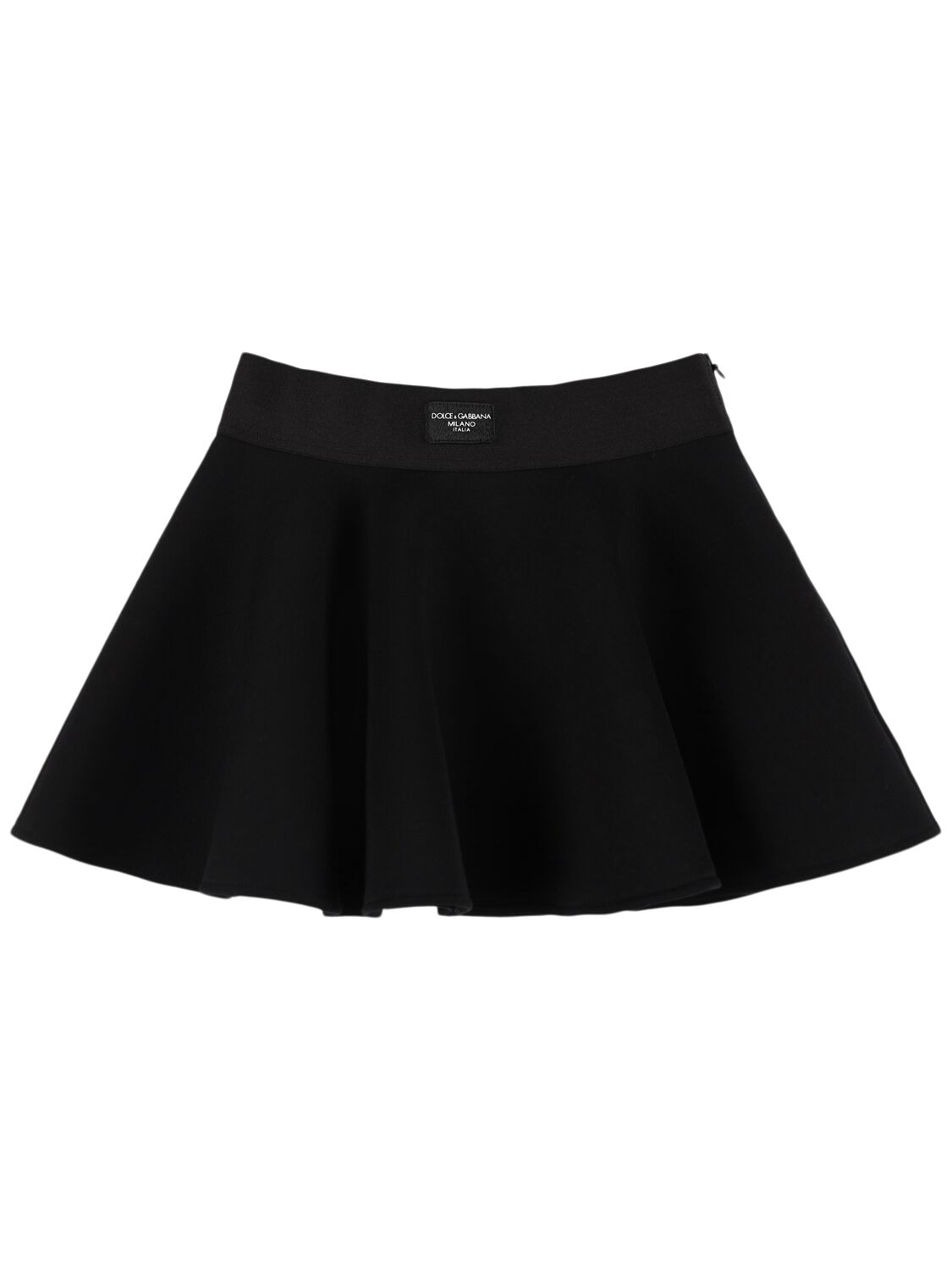 Dolce & Gabbana Pleated Cotton Skirt In Black