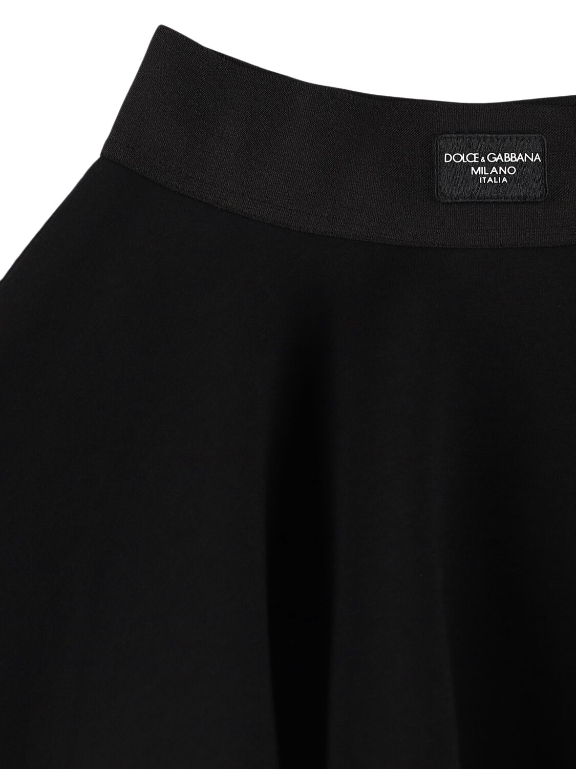 Dolce & Gabbana Pleated Cotton Skirt In Black