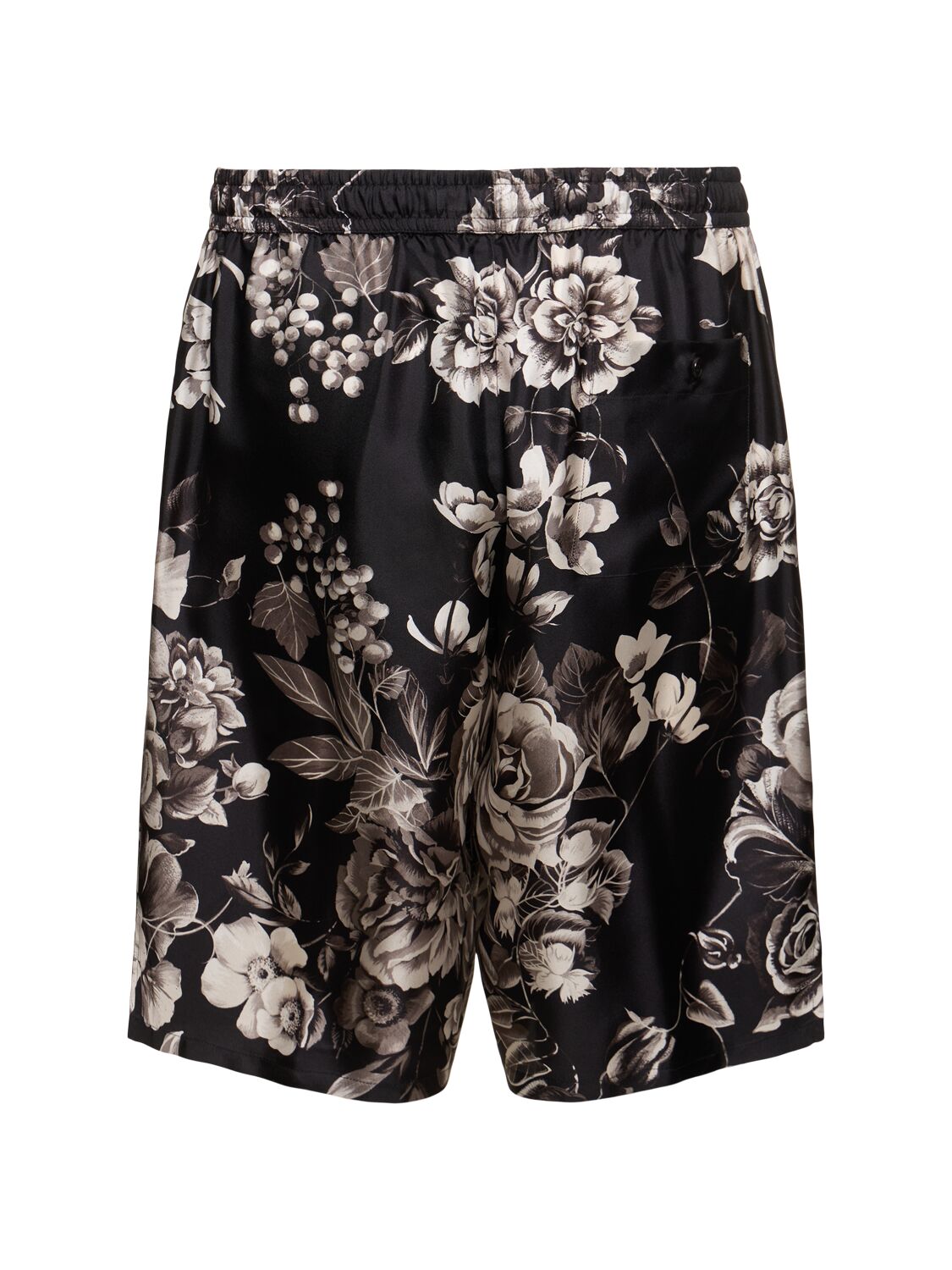 Shop Dolce & Gabbana Flower Printed Silk Shorts In Multicolor