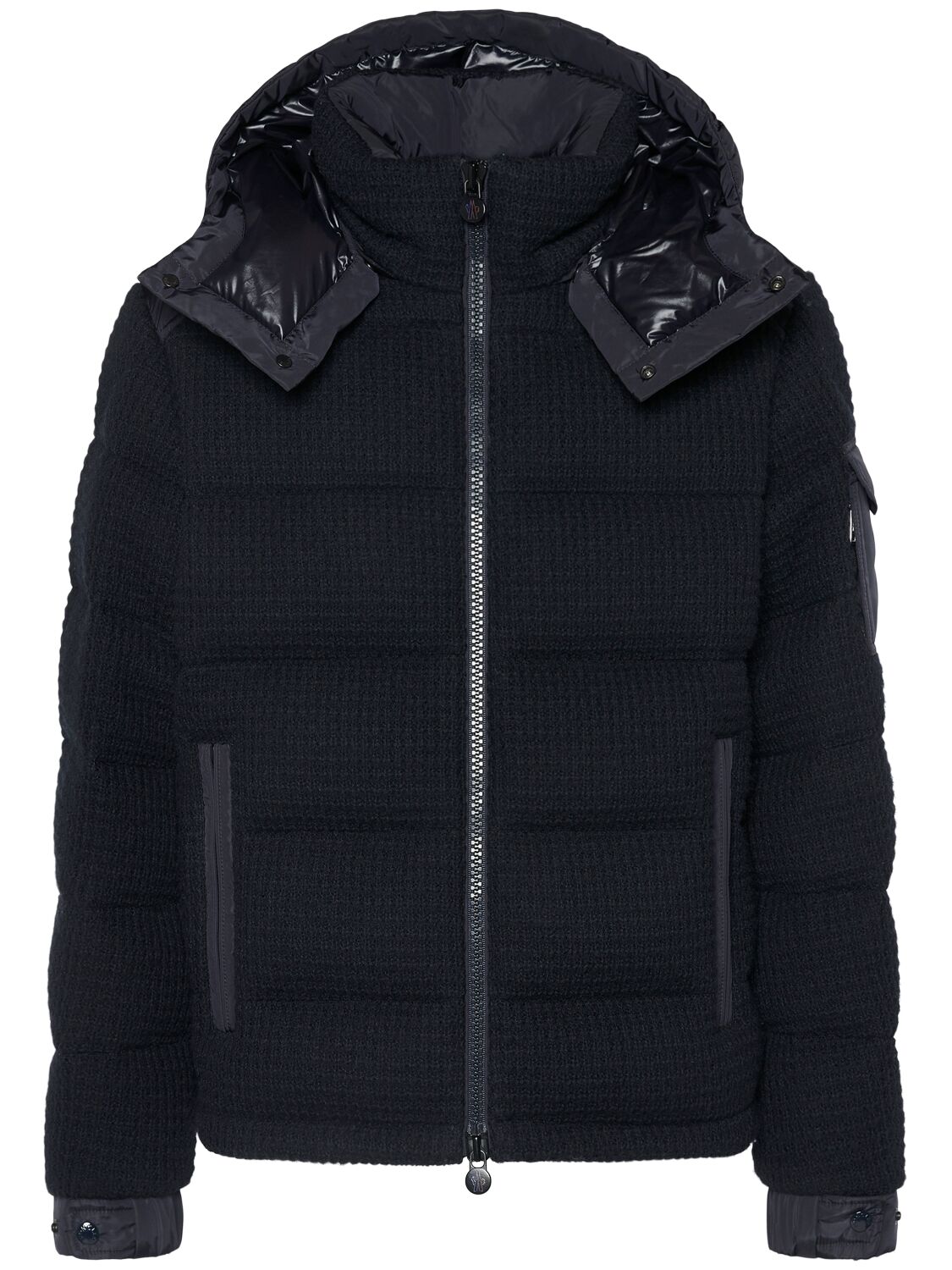Moncler Lagdei Wool Blend Down Jacket In Royal Blue