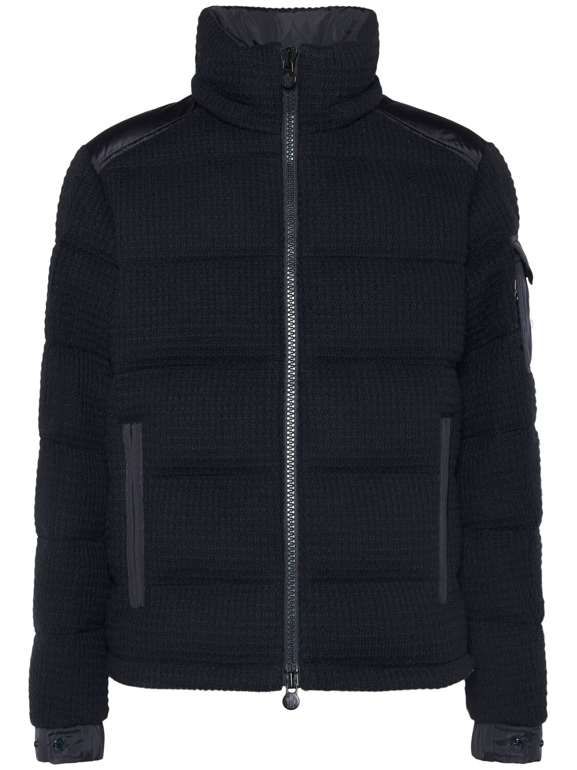 Shop Moncler Lagdei Wool Blend Down Jacket In Royal Blue