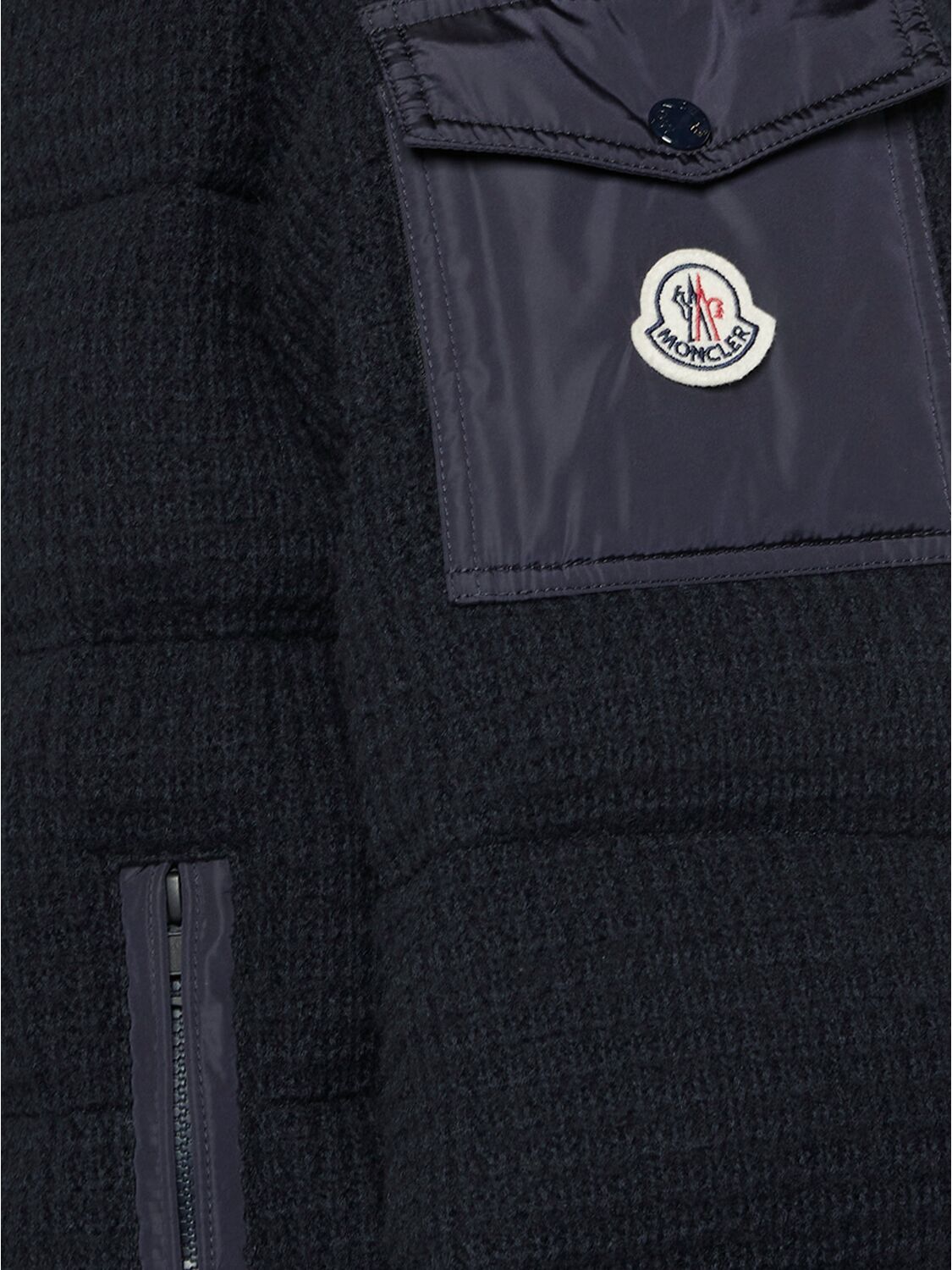 Shop Moncler Lagdei Wool Blend Down Jacket In Royal Blue