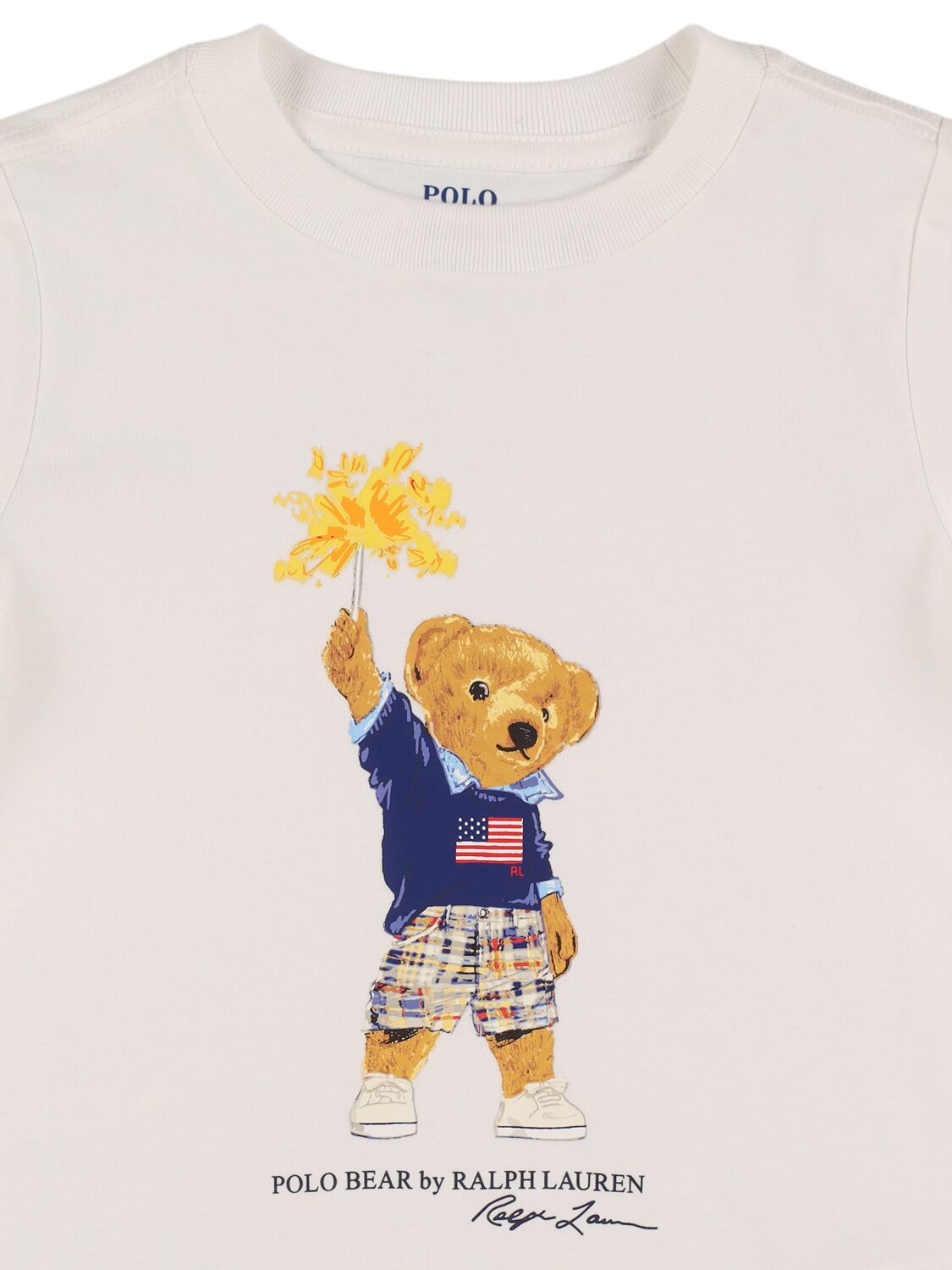 Shop Polo Ralph Lauren Printed Cotton Jersey T-shirt In Weiss