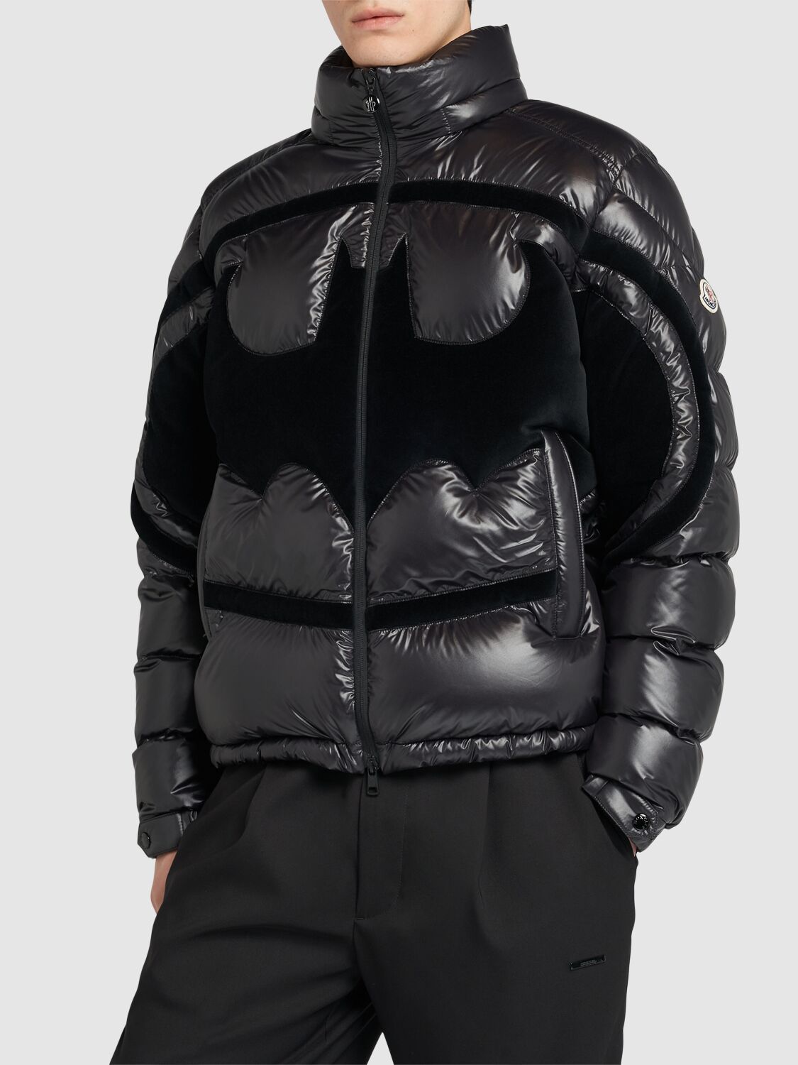 Shop Moncler Solander Shiny Tech Down Jacket In Black