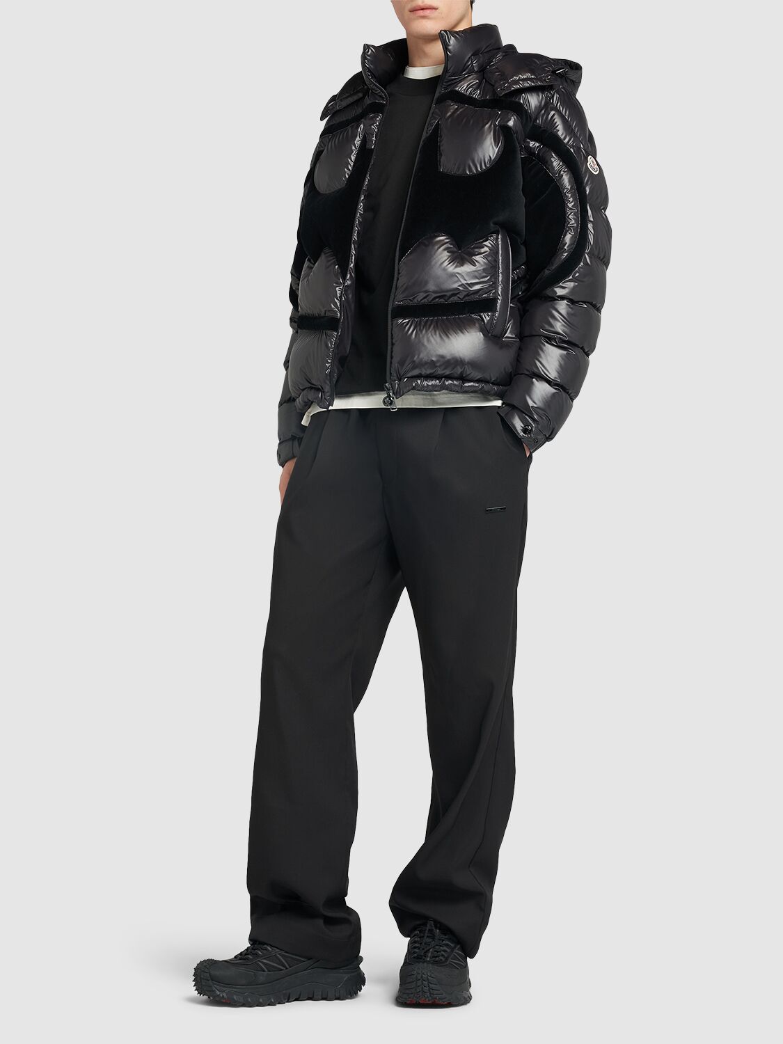 Shop Moncler Solander Shiny Tech Down Jacket In Black