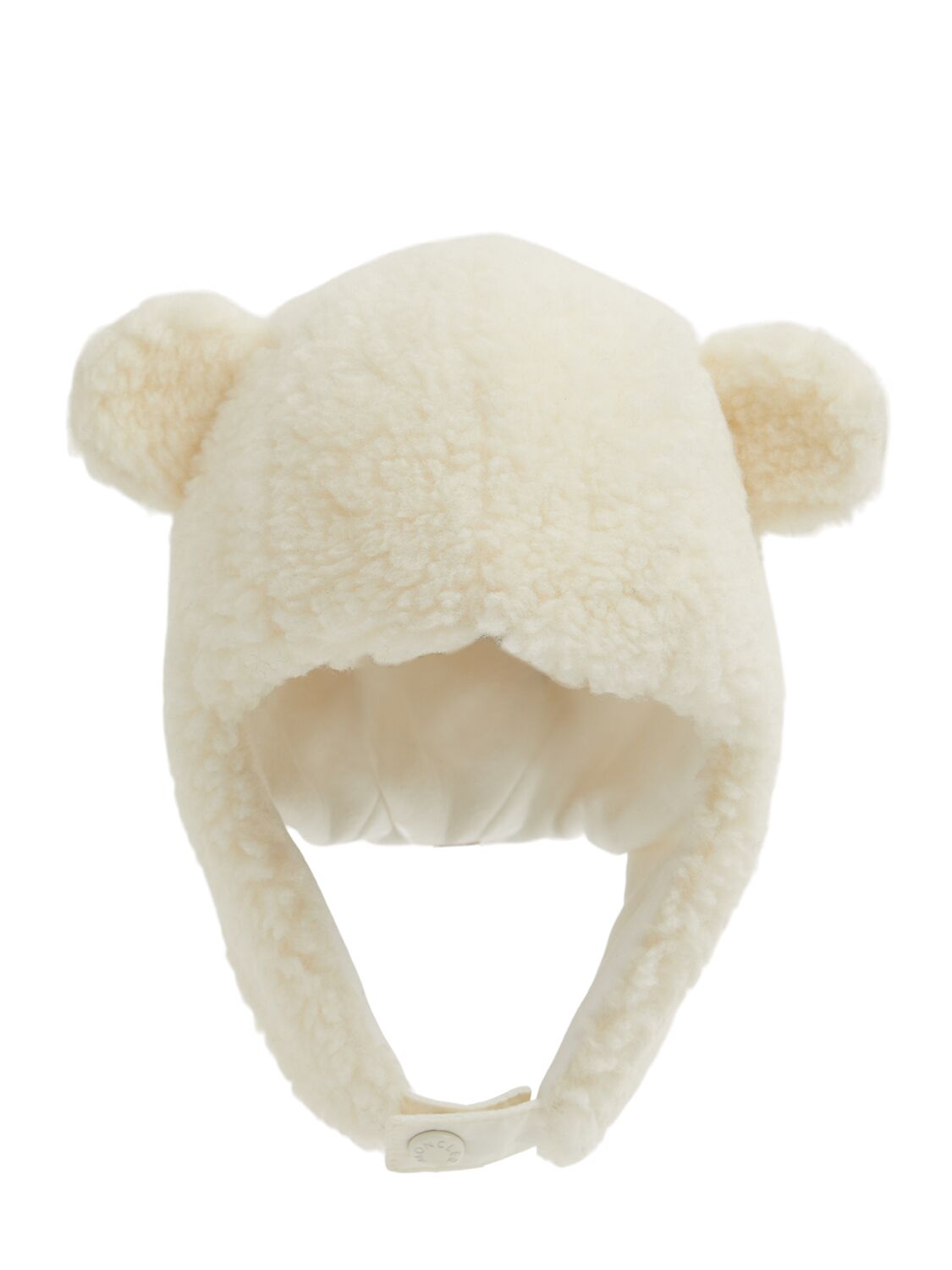 Moncler Teddy Nylon Cap With Earflaps In Silk White