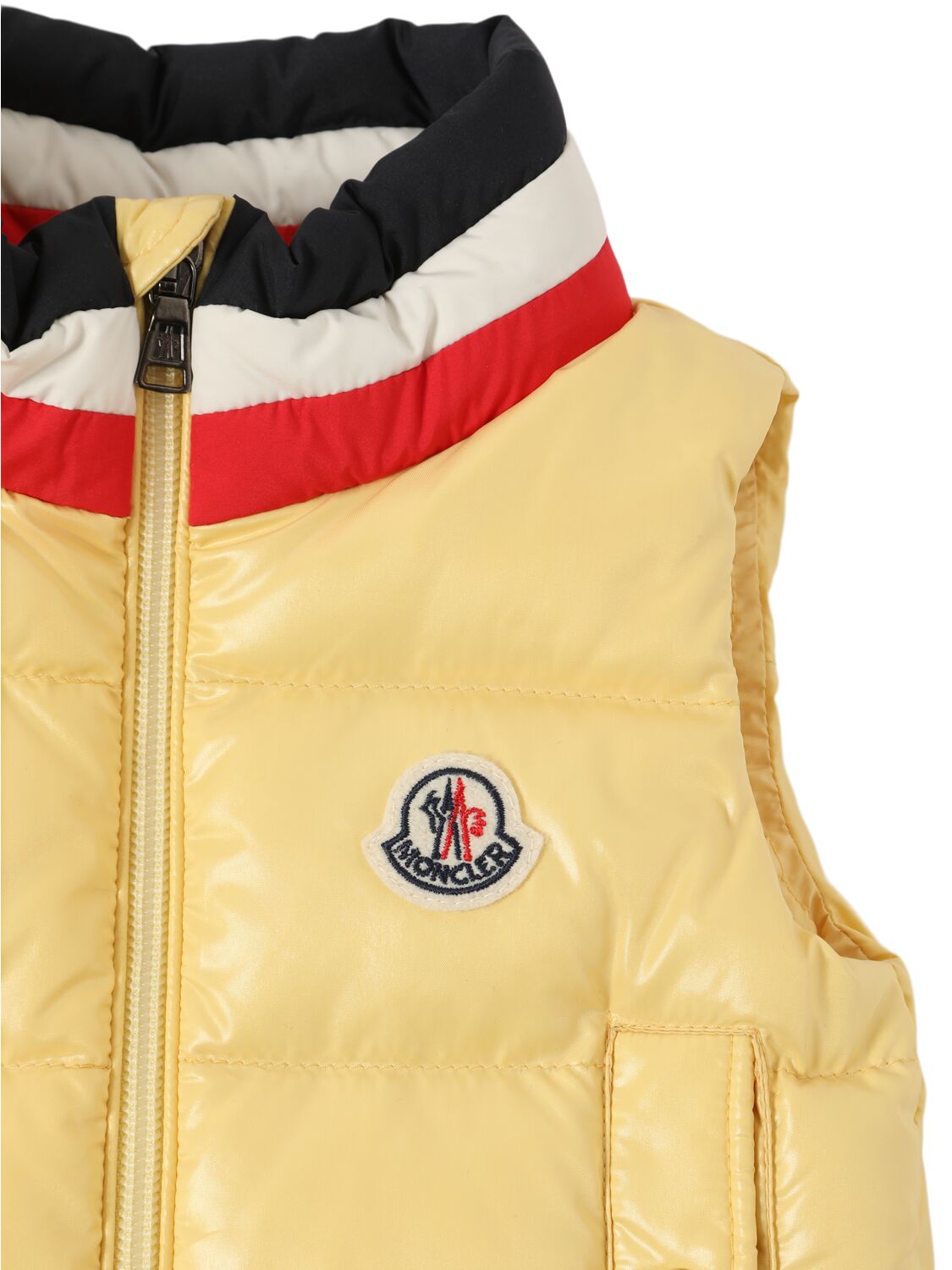 Shop Moncler Merab Nylon Down Vest In Yellow