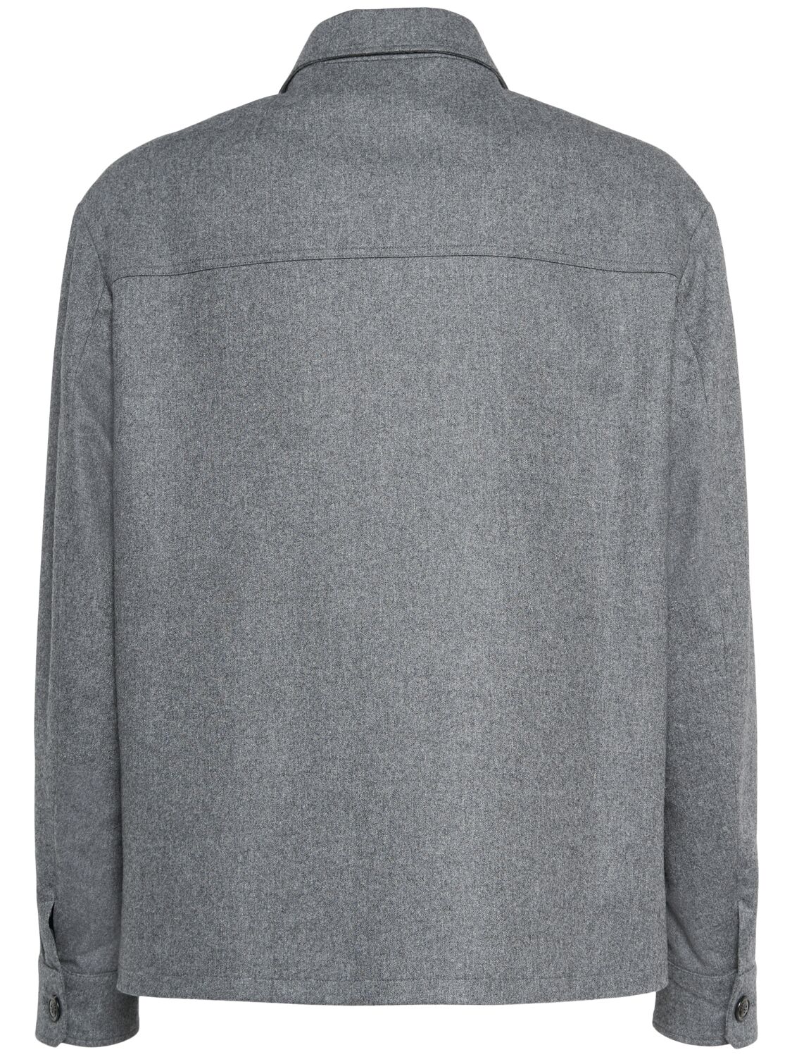 Shop Moncler Cashmere Blend Shirt In Dark Grey