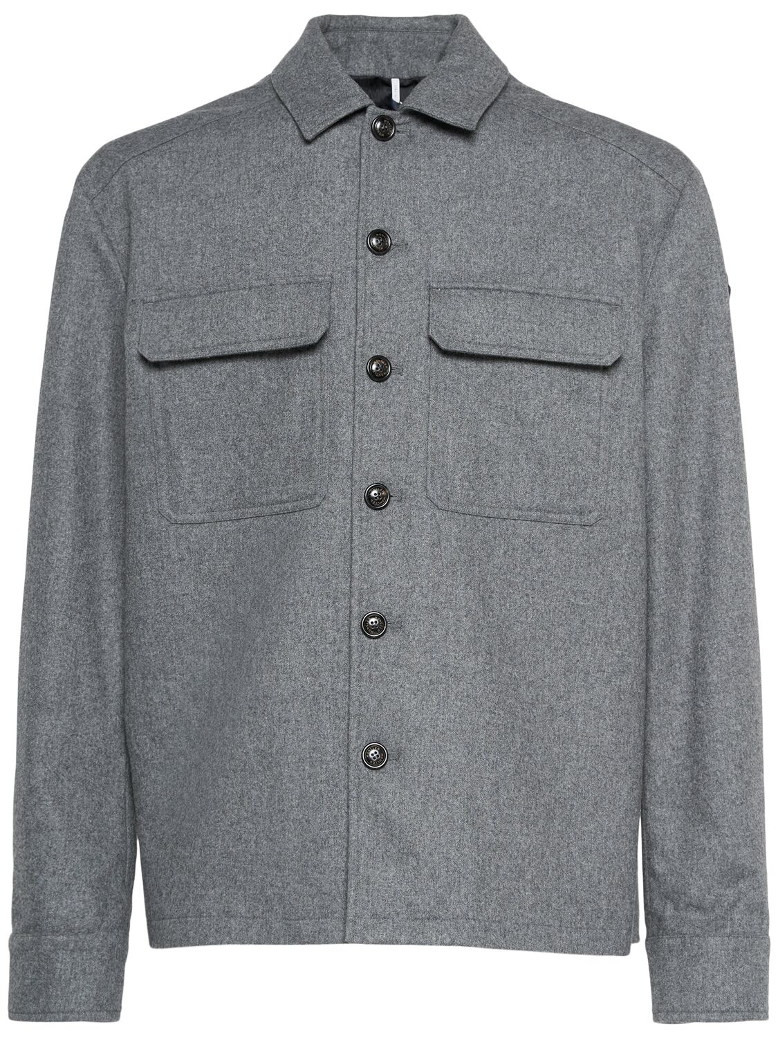 Shop Moncler Cashmere Blend Shirt In Dark Grey