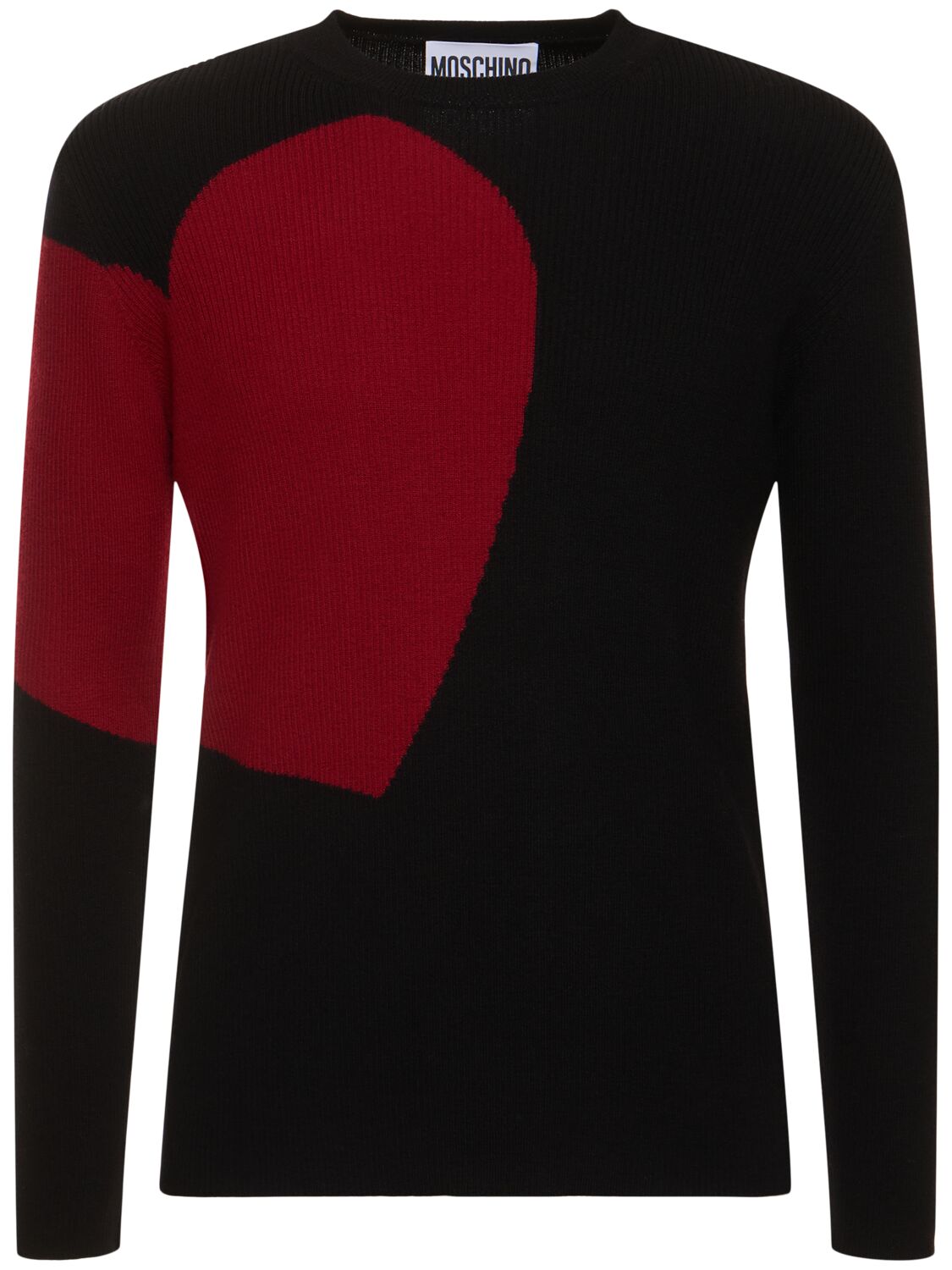 Moschino Archive Graphics Knit Sweater In Black,red