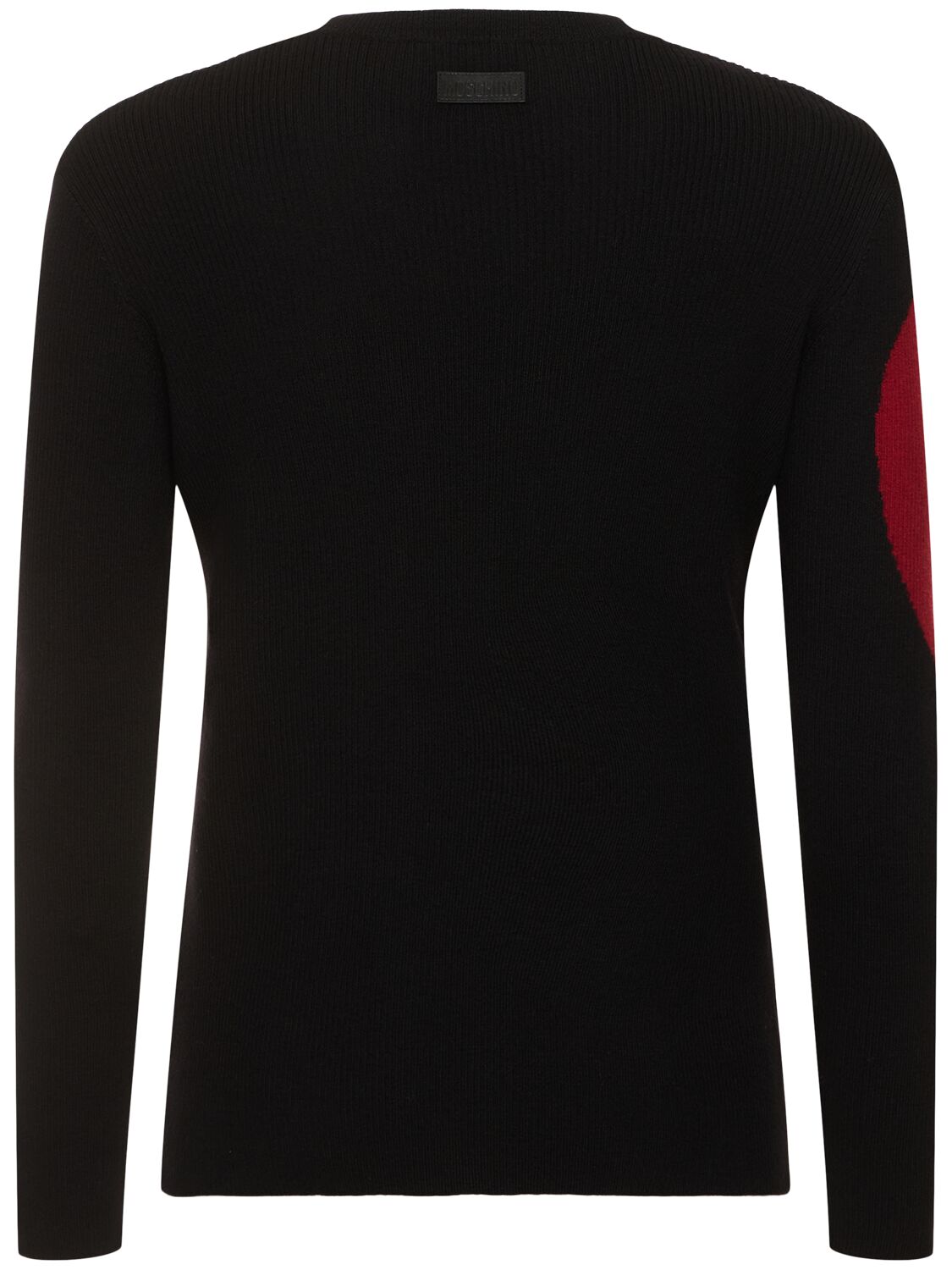 Shop Moschino Archive Graphics Knit Sweater In Black,red