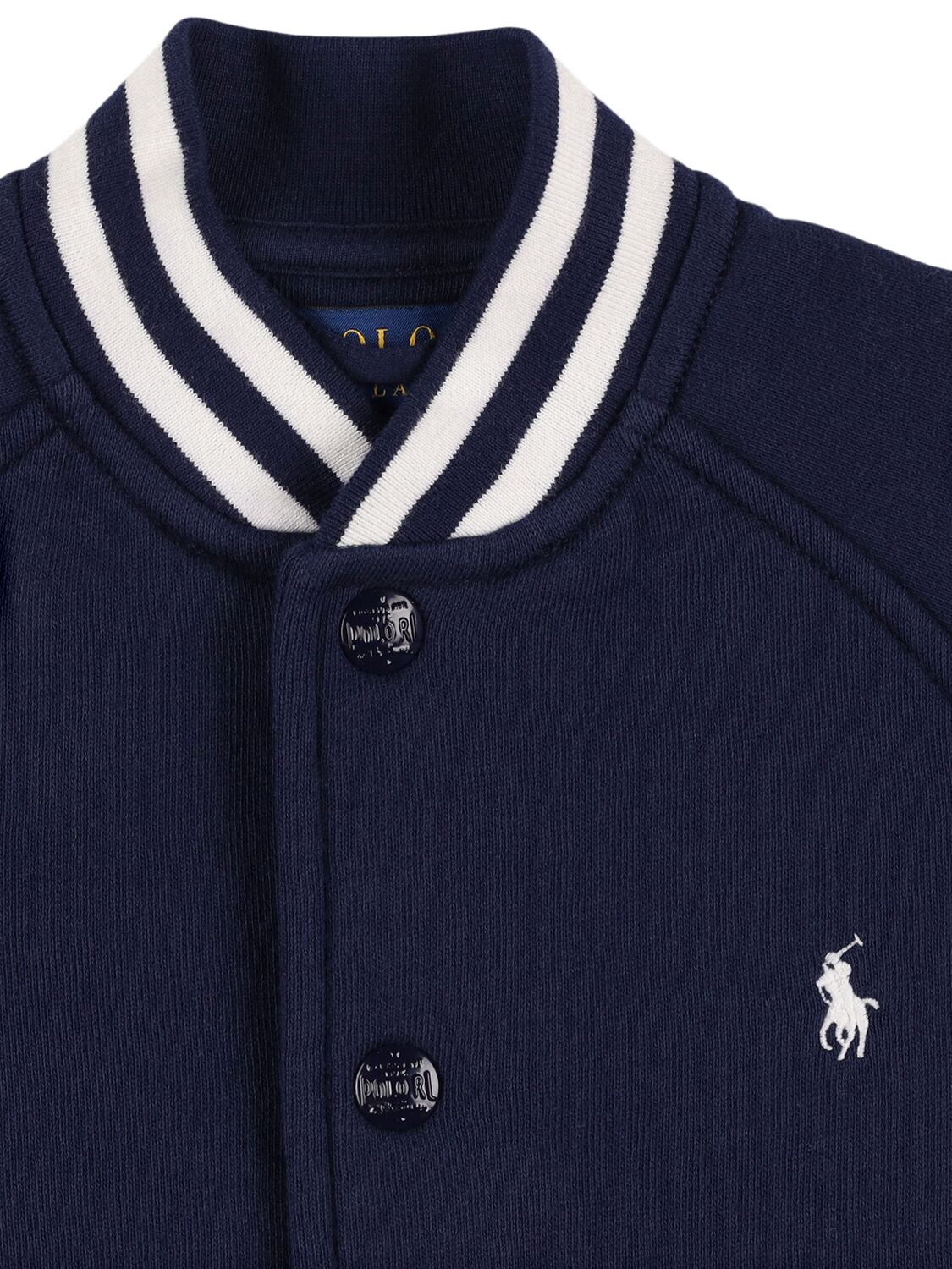 Shop Polo Ralph Lauren Logo Embroidered Bomber Jacket In Dunkelblau