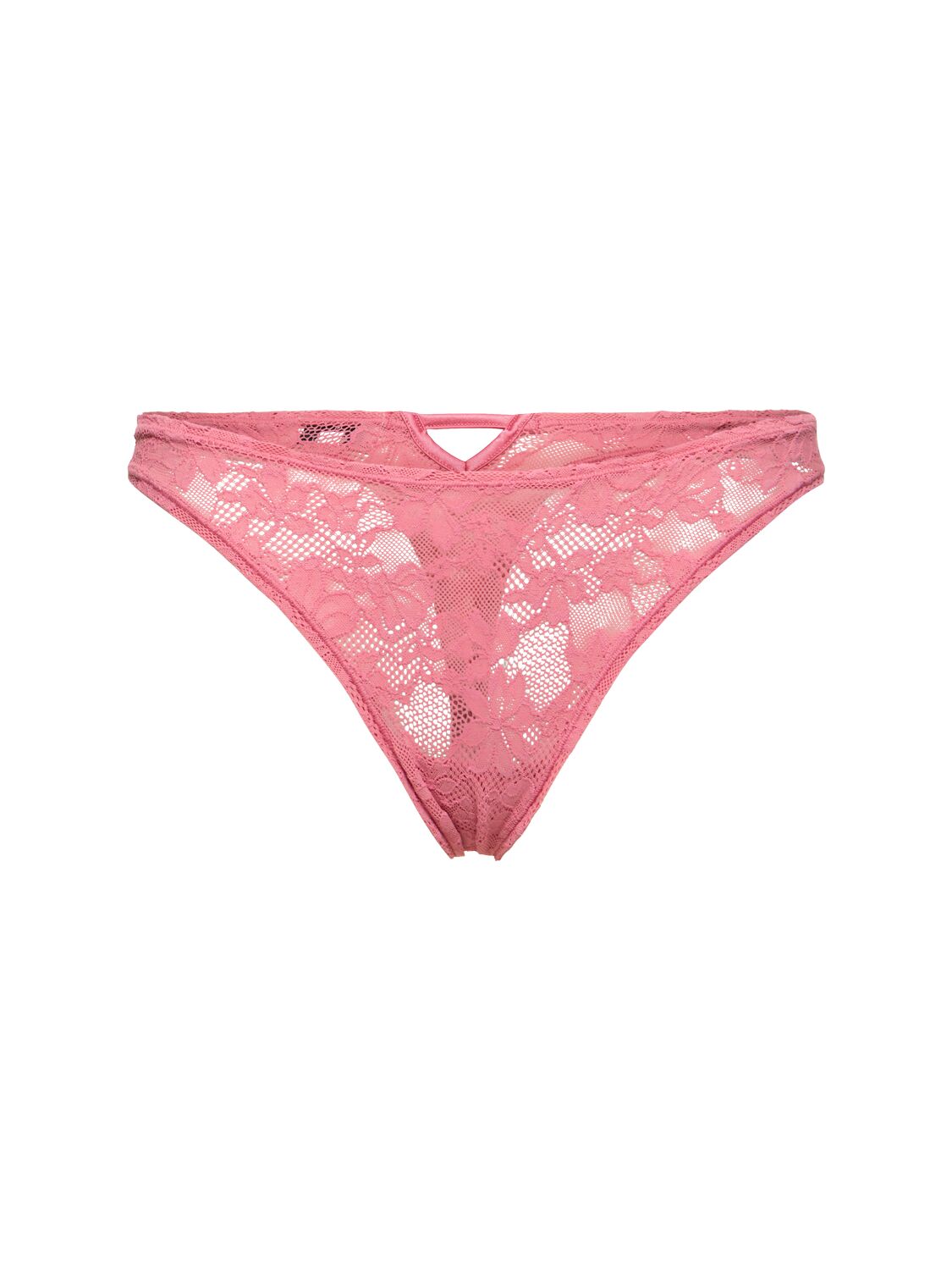 Fleur Du Mal Le Stretch Multifit Lace High Leg Thong In Pink