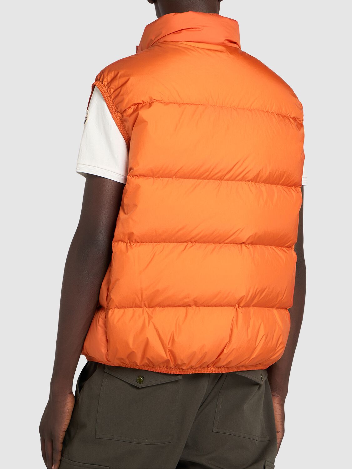 Shop Moncler Almaz Super Light Nylon Down Vest In Orange