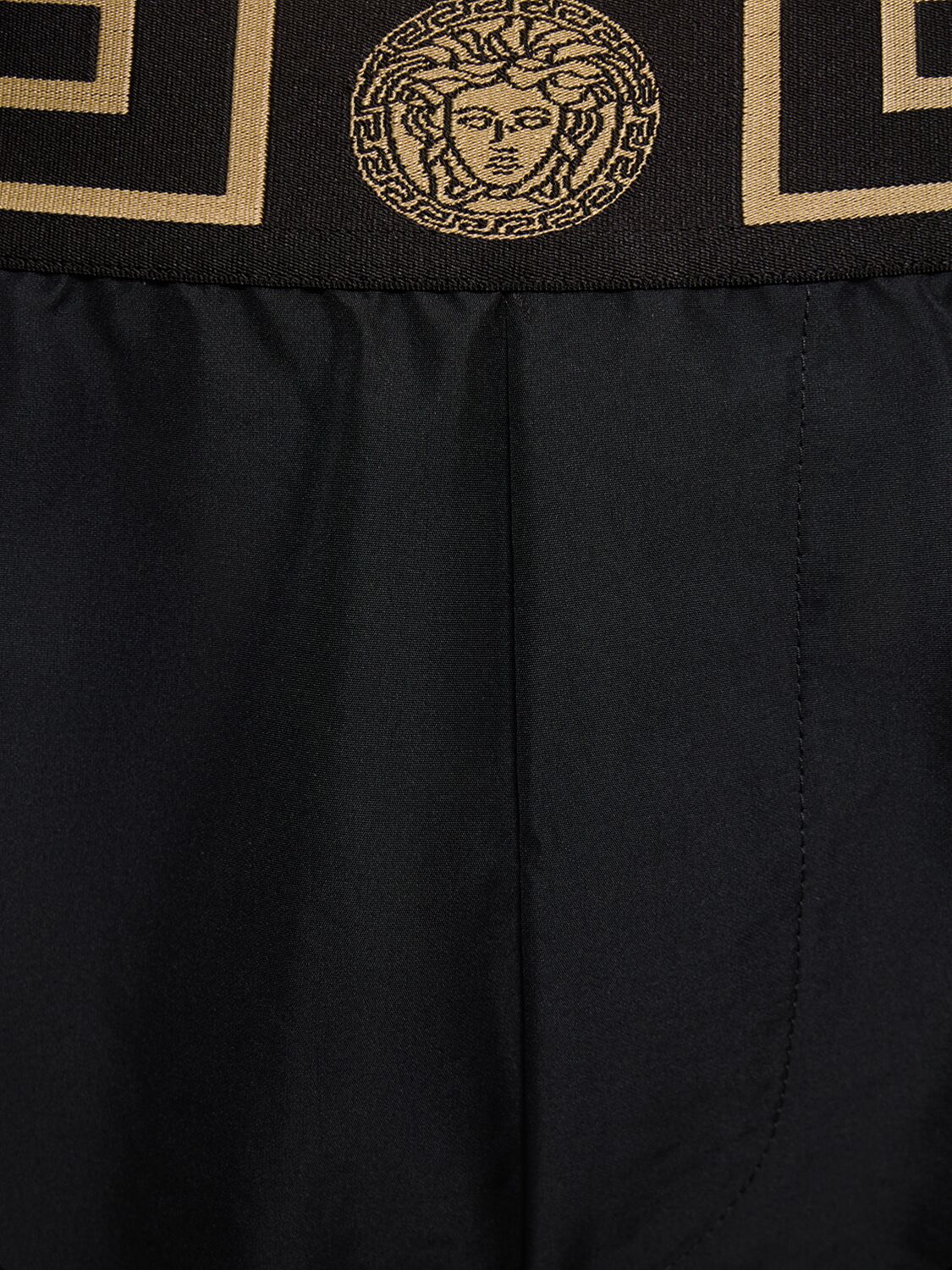 Shop Versace Poly Swim Shorts In A80g-black Gold