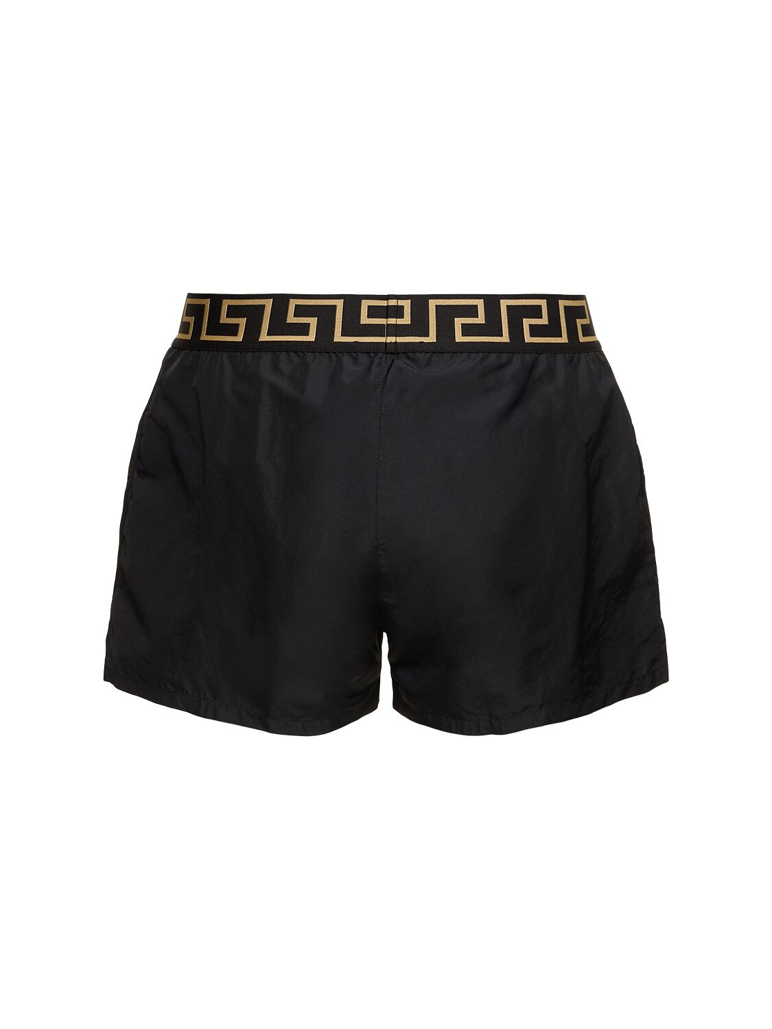 Shop Versace Poly Swim Shorts In A80g-black Gold