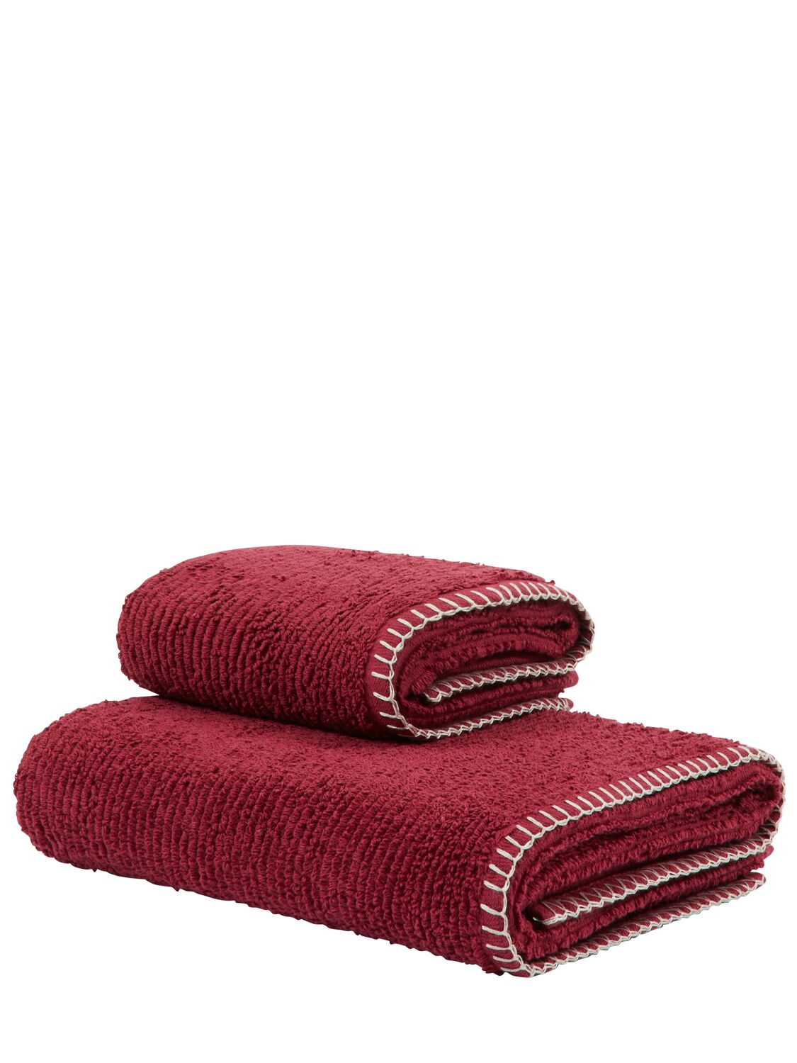 Lanerossi Set Of 2 Pantelleria Towels In Red