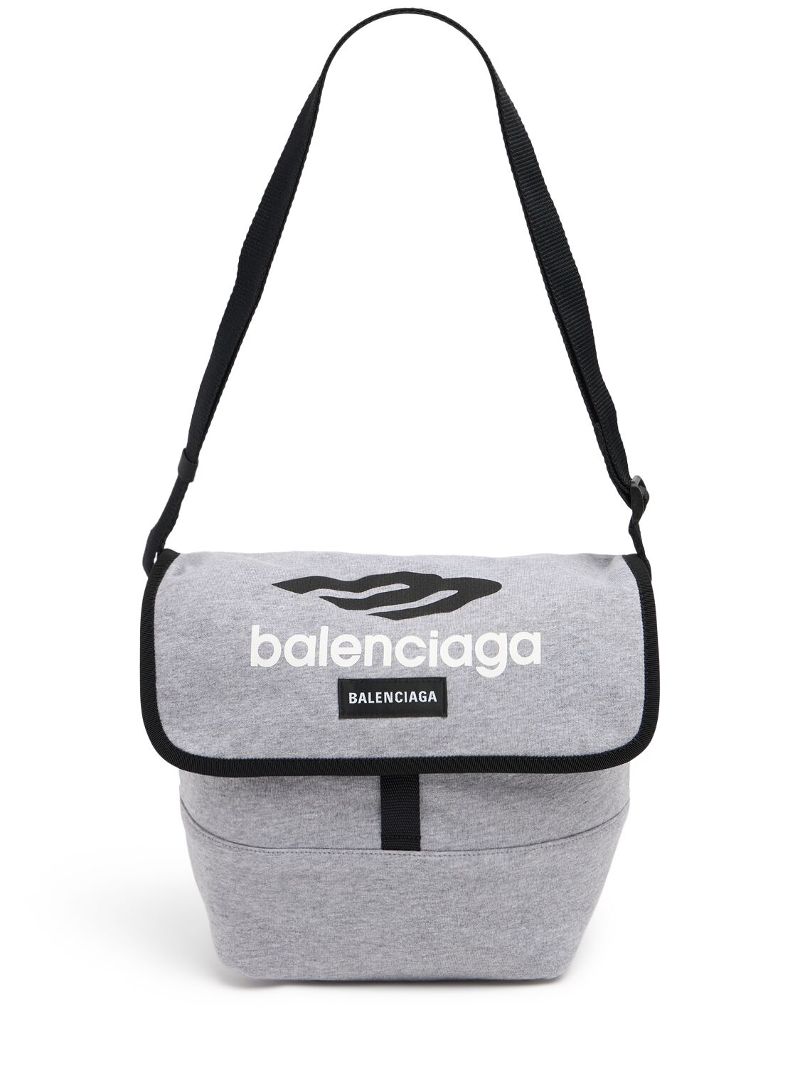 Balenciaga Explorer Cotton Blend Crossbody Bag In Gray